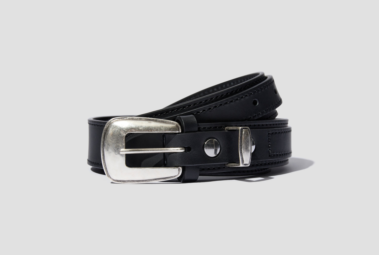 MINIMAL WESTERN BELT - COW LEATHER 2 AC1181 LL145 Black