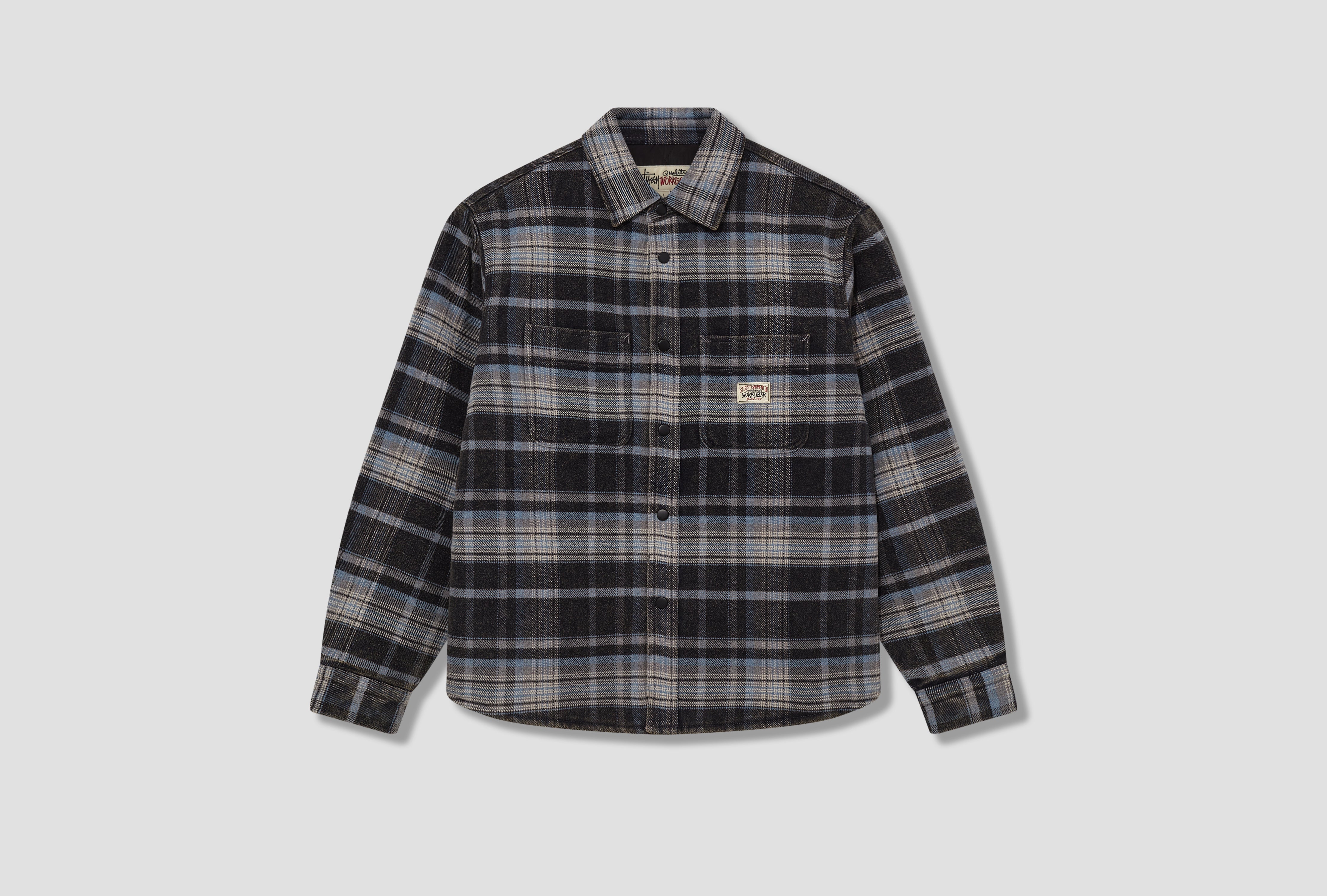 HEAVY WASHED PLAID SHIRT 1110339 Blue