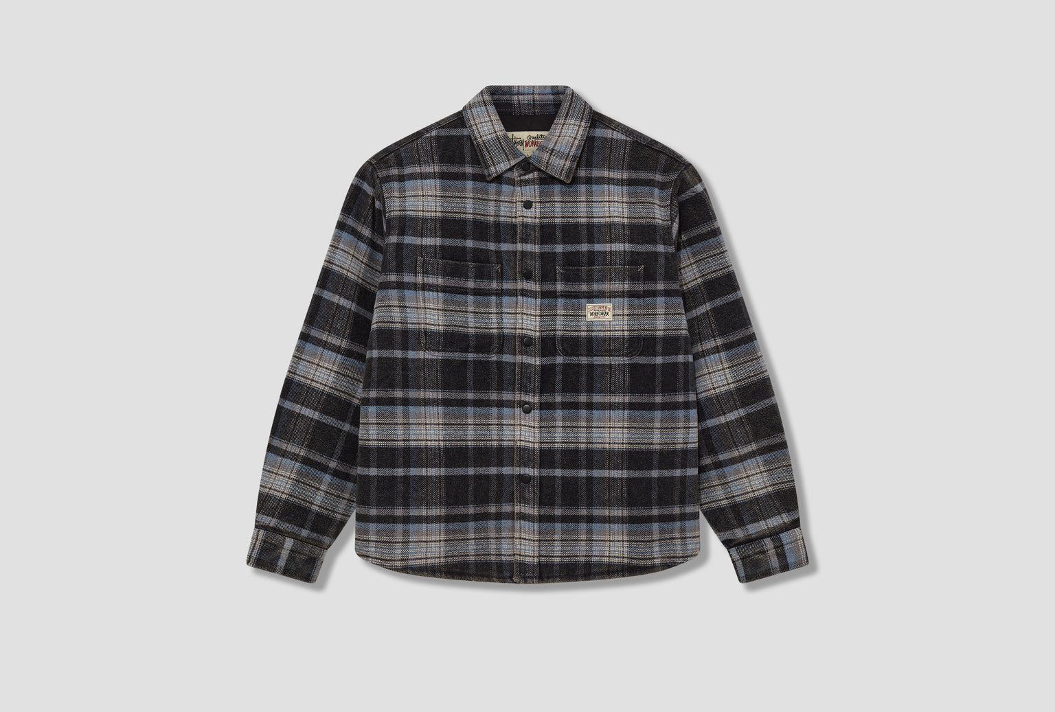 HEAVY WASHED PLAID SHIRT 1110339 Blue