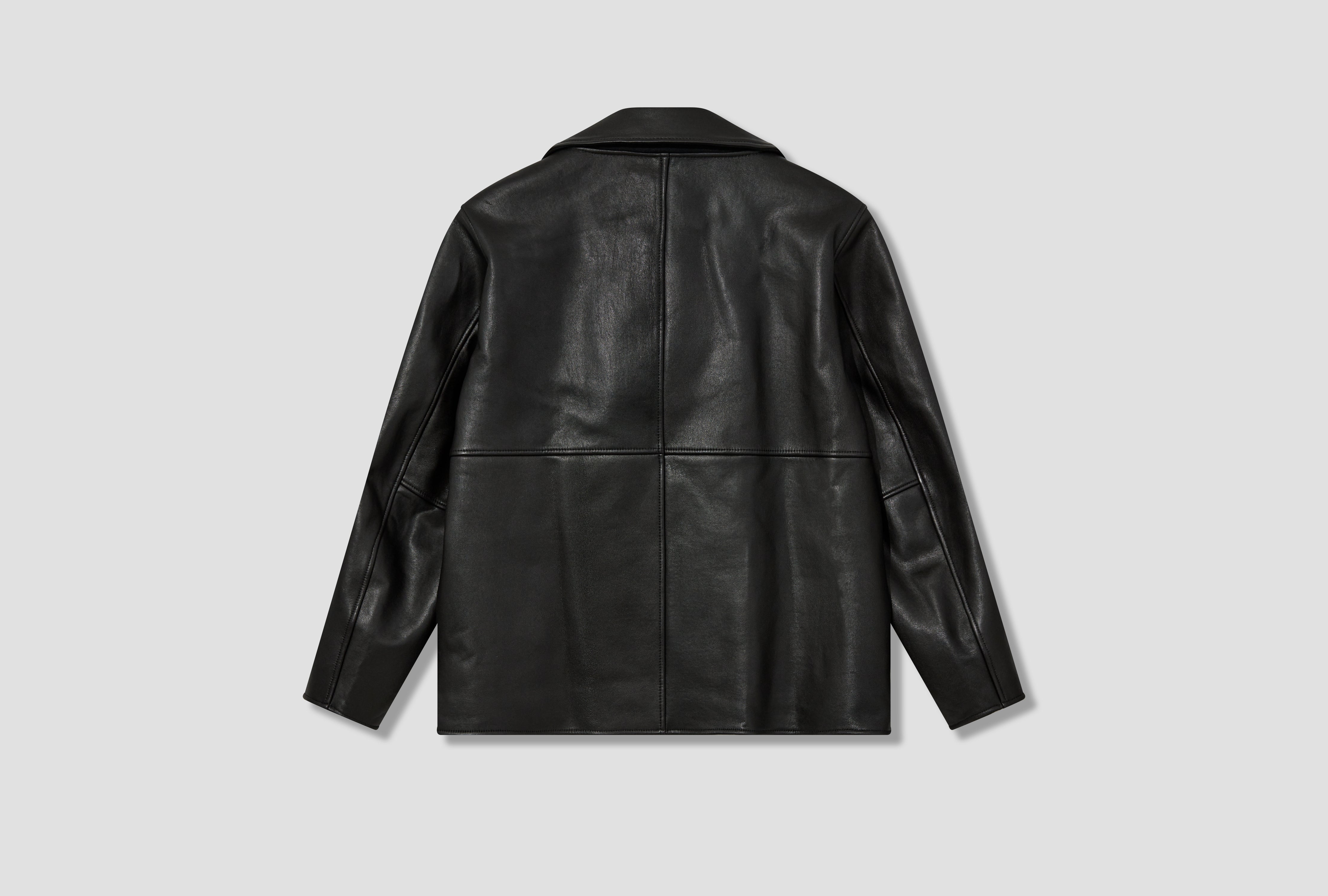 BONDED LEATHER SHORT JACKET ST.923 Black