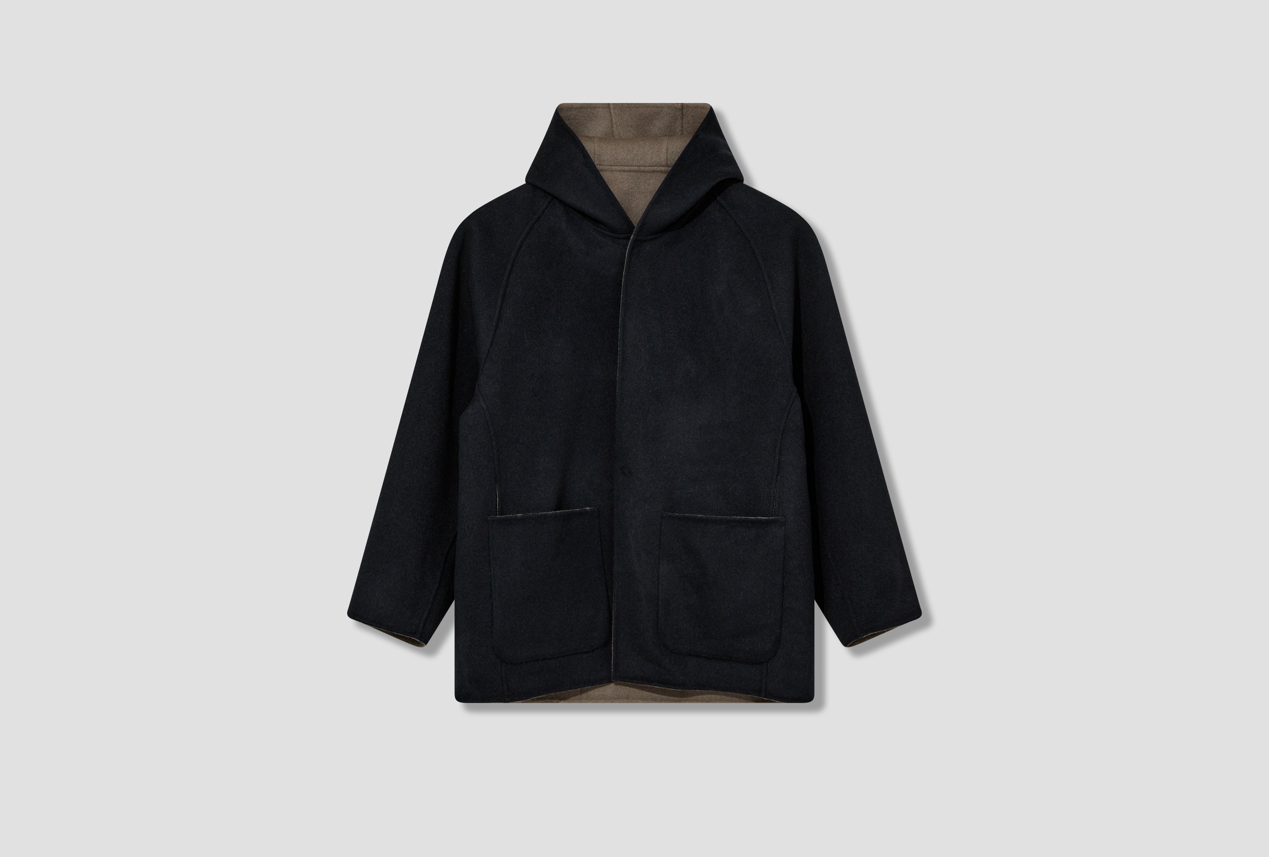 REVERSIBLE HOODED HALF COAT ST.914 Navy