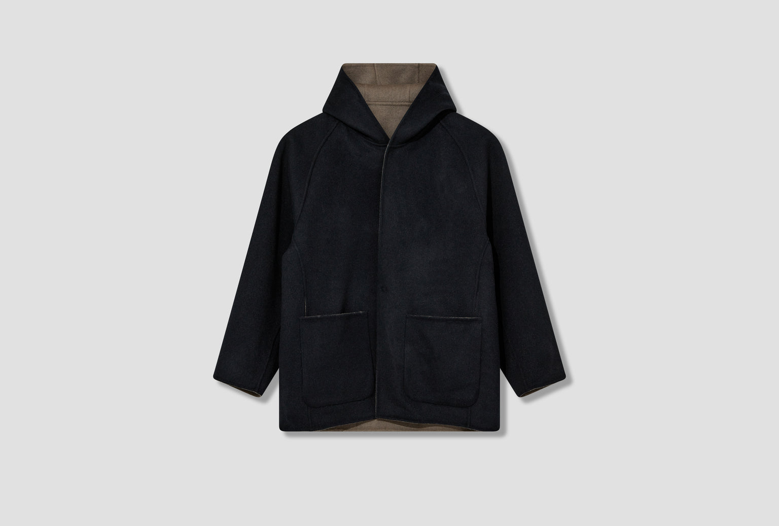 REVERSIBLE HOODED HALF COAT ST.914 Navy