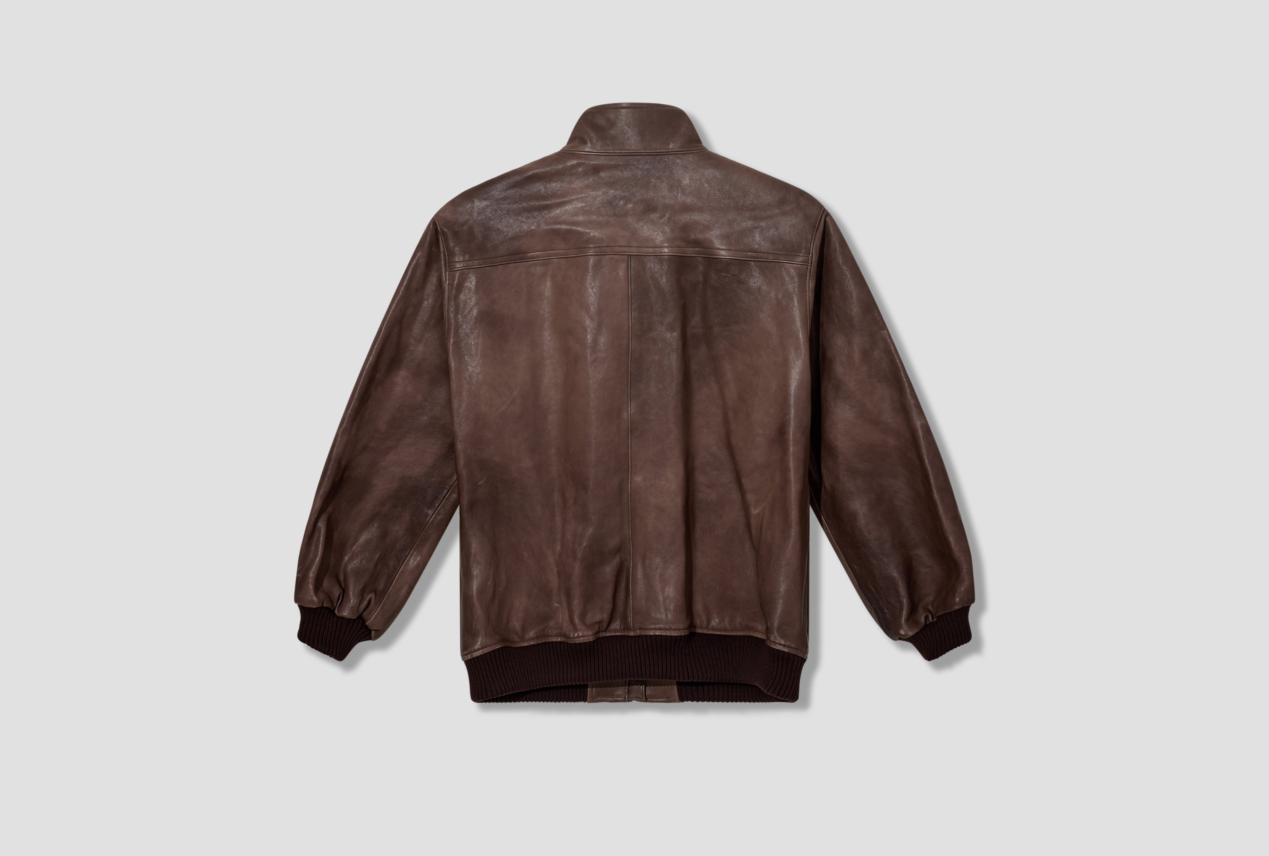 HEAVY LAMB LEATHER ZIP BLOUSON A24AB01LA Dark brown