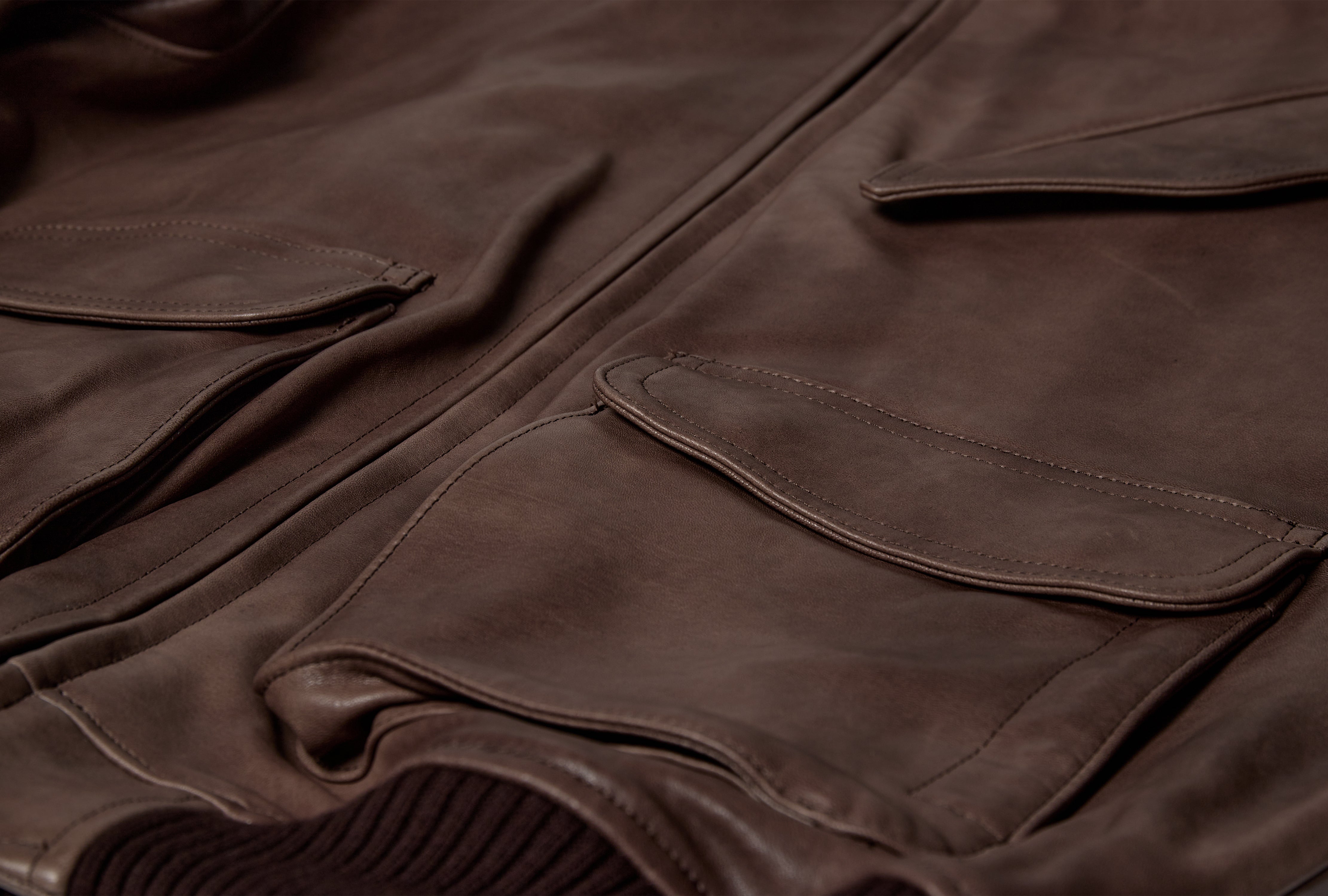 HEAVY LAMB LEATHER ZIP BLOUSON A24AB01LA Dark brown