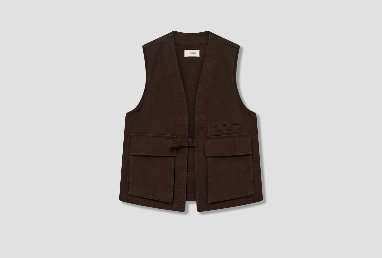 UTILITY GILLET - GARMENT DYED DENIM OW1105 LD1002 Dark brown