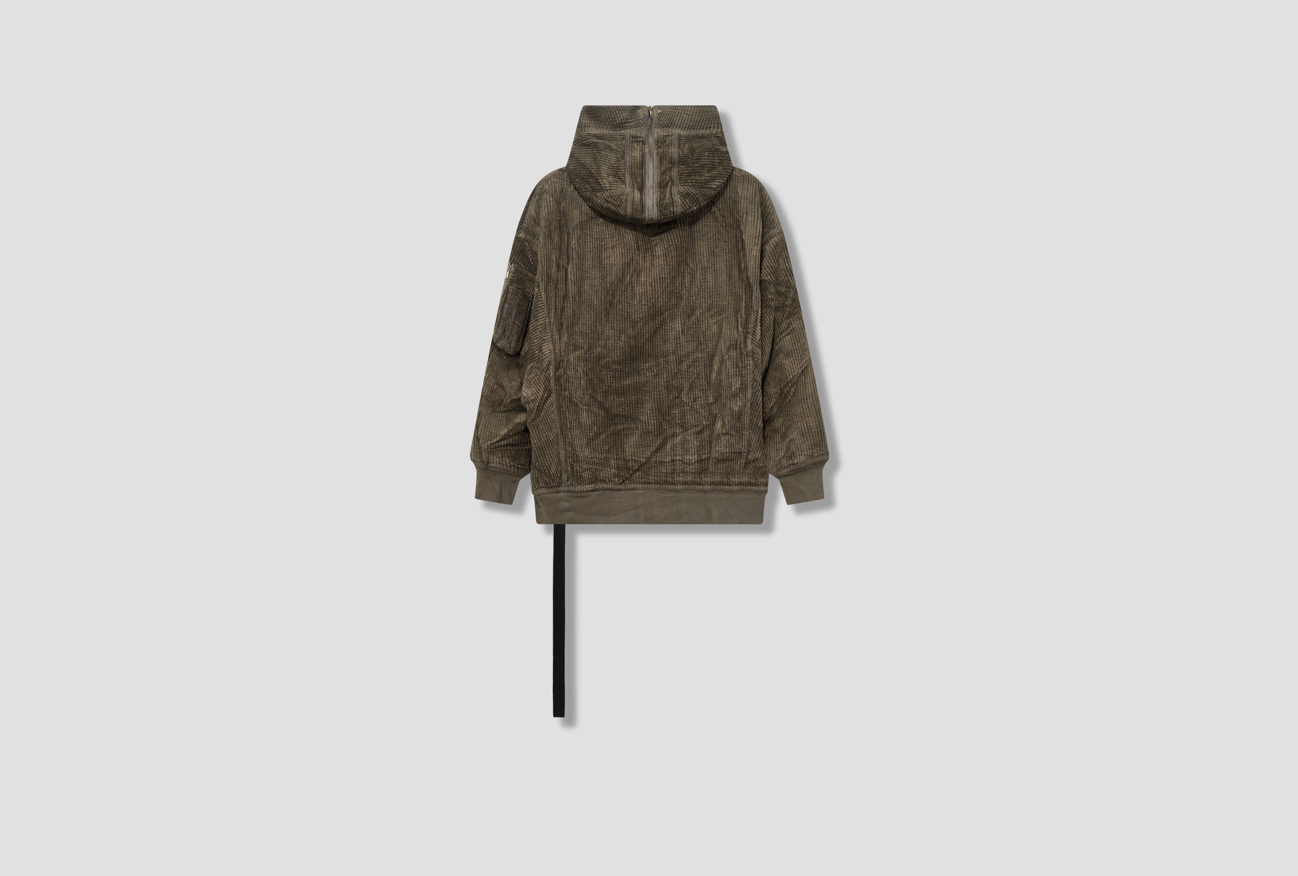 HOODED LONG BOMBER - FOIL JUMBO CORDUROY / DUST DU02D2765 HCF