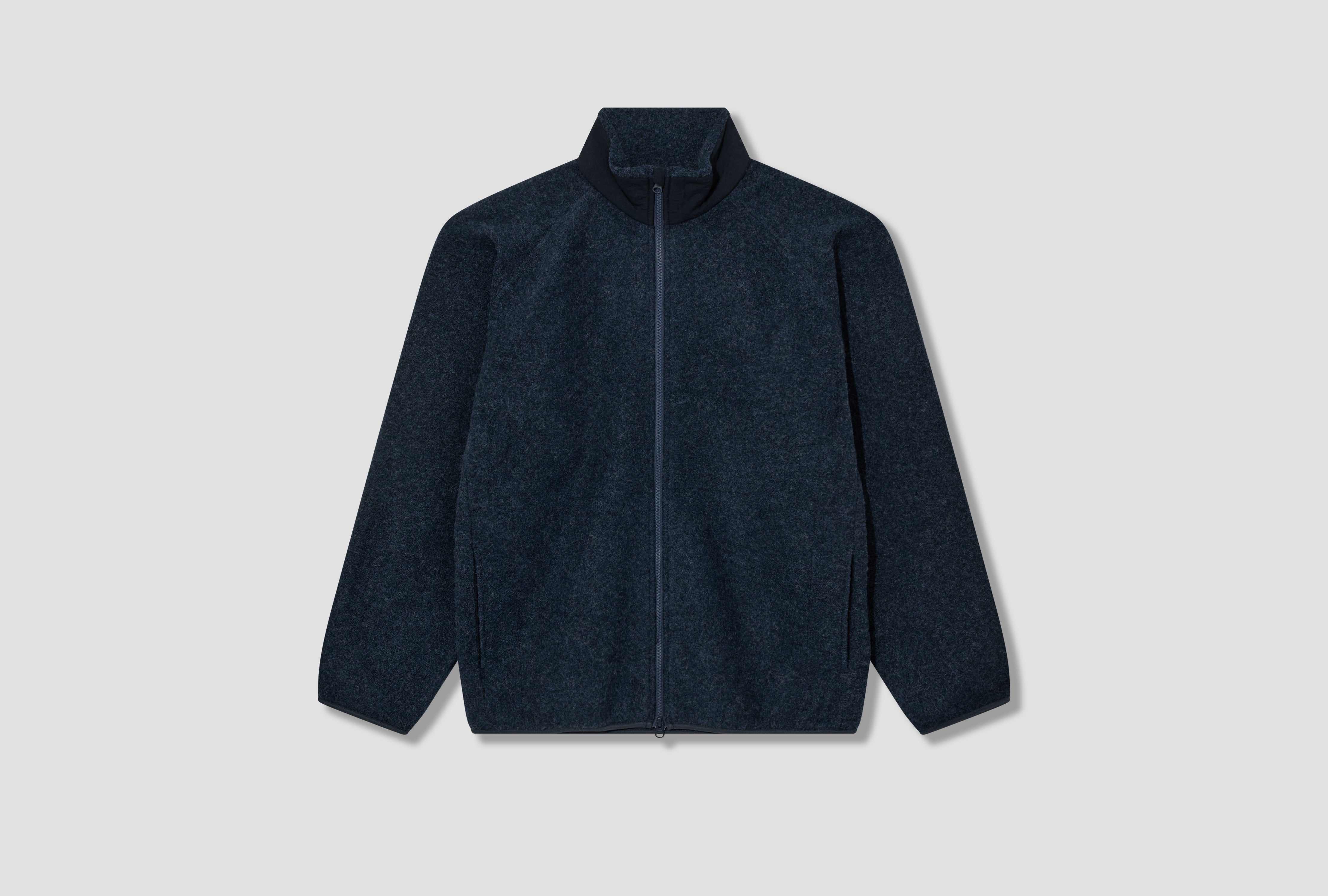 BOILED WOOL ZIP UP SWEATER S24FJ031E Navy