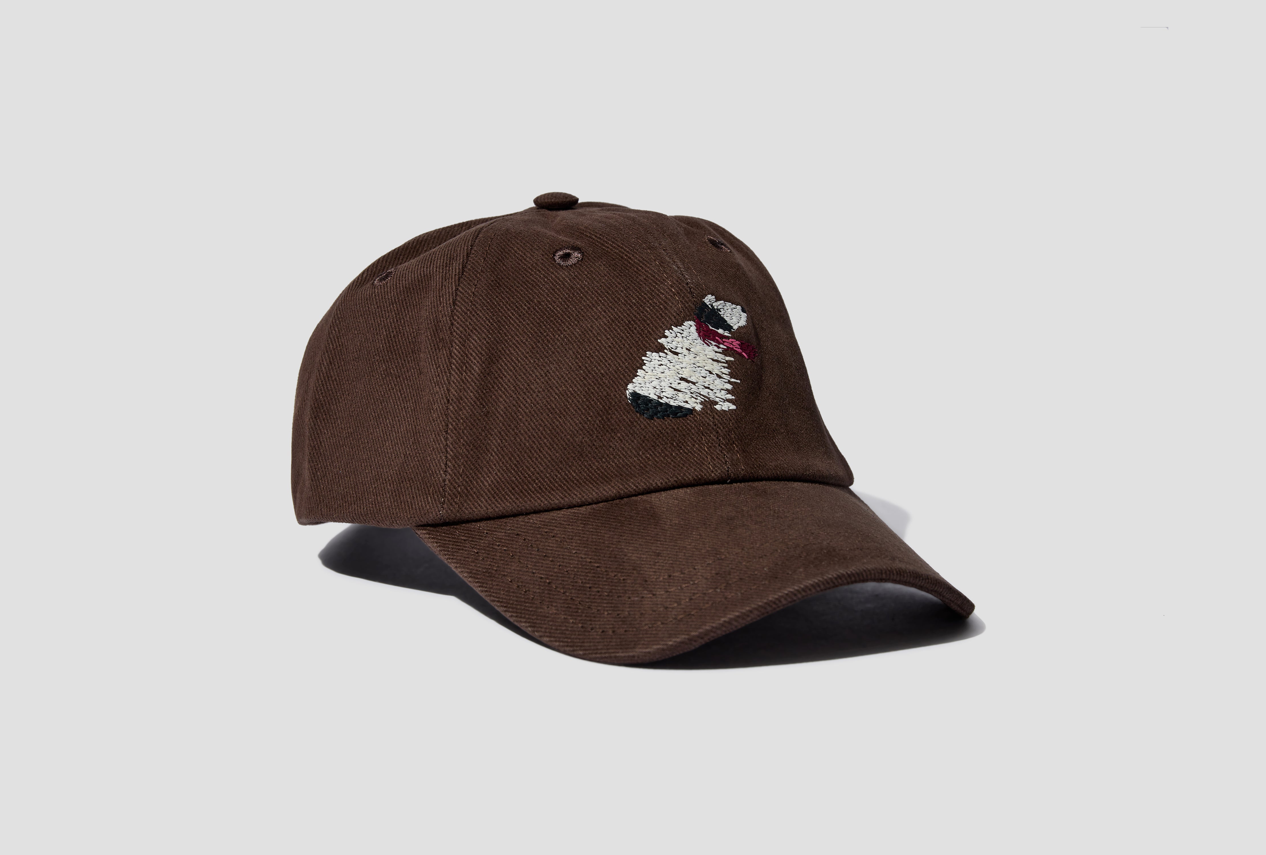 EMBROIDERED DOG HEAVY TWILL BASEBALL HAT DR1AG2 24603-01 Brown