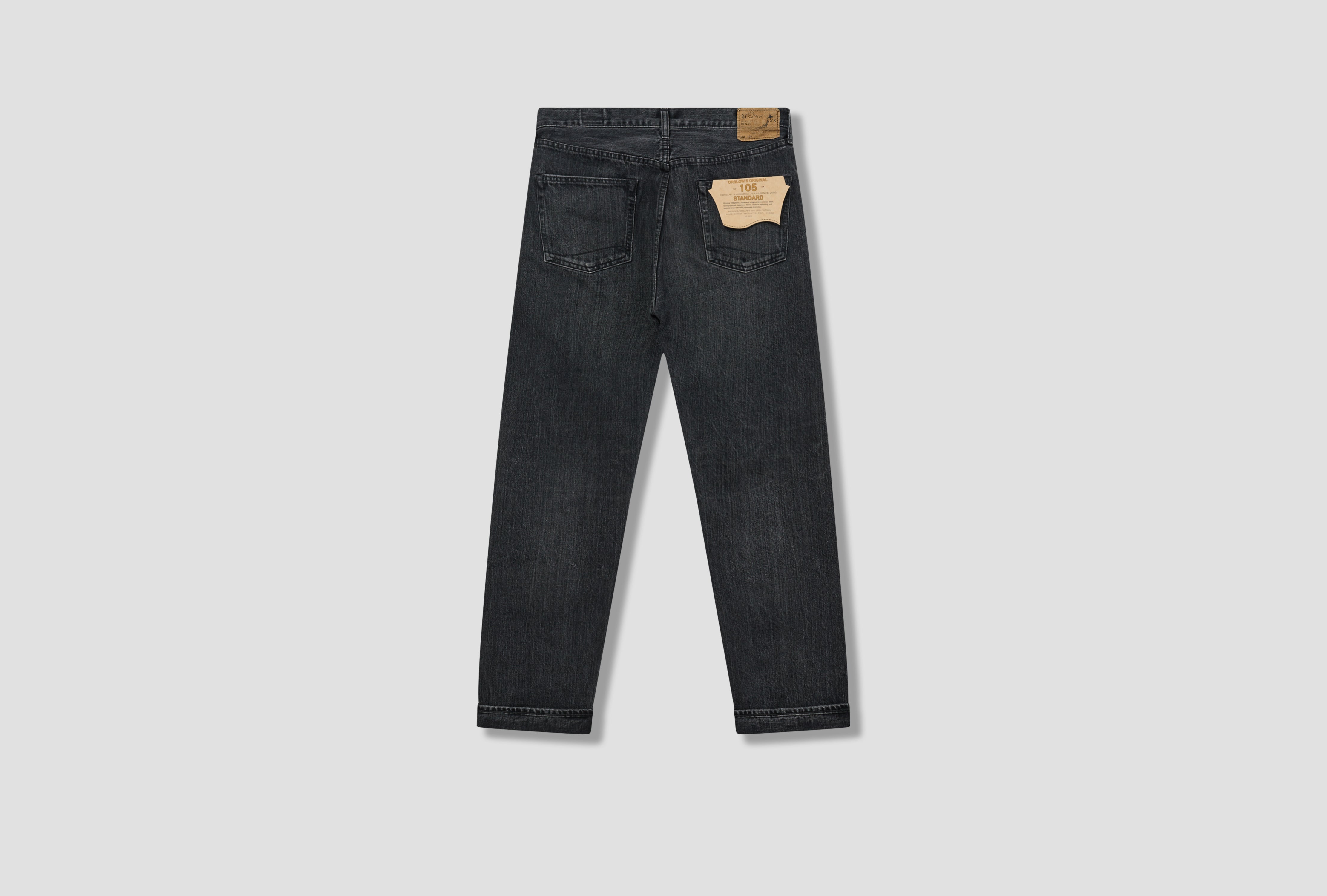 105 STANDARD - 14OZ SELVEDGE DENIM / BLACK DENIM STONE 01-1050-D61S Black