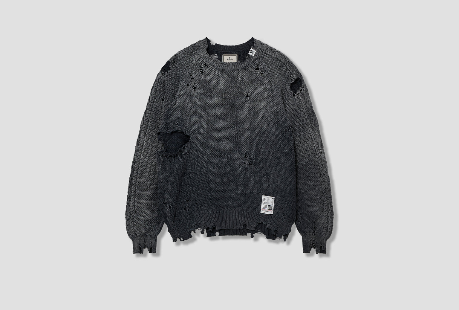 SUN FADED KNIT PULLOVER J13SW702 Black