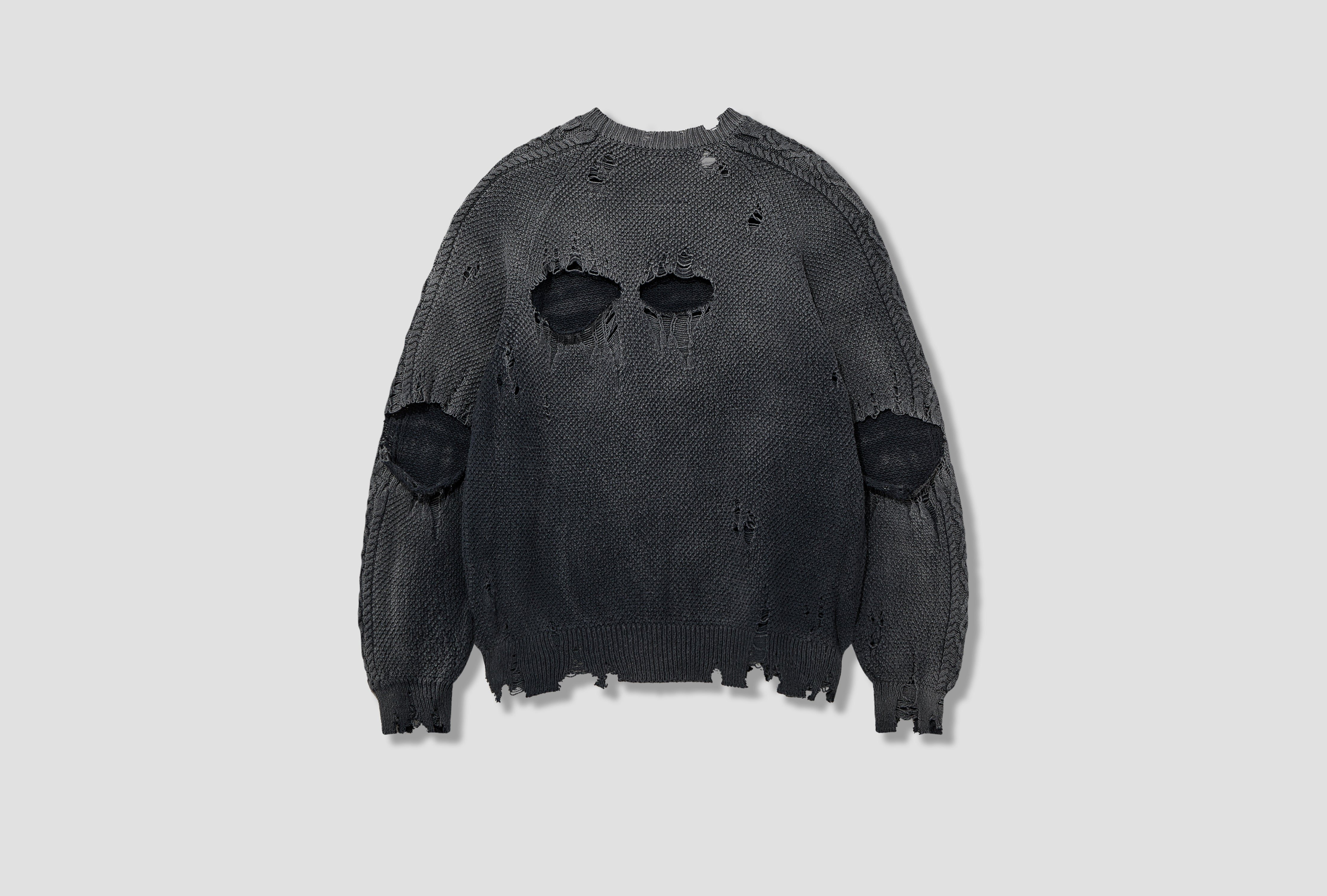 SUN FADED KNIT PULLOVER J13SW702 Black