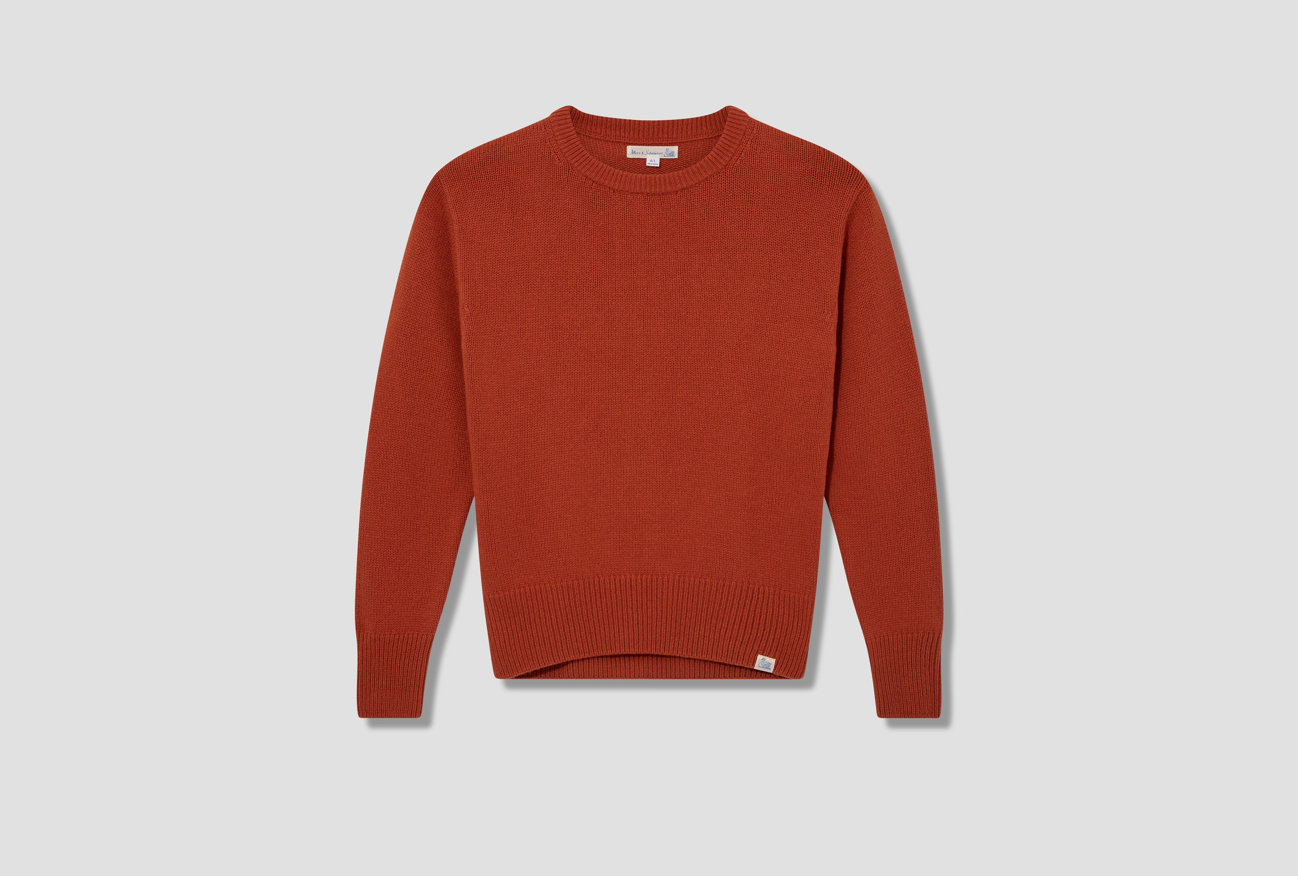 LOCC01 MEN'S CREW PULLOVER - MERINO CASHMERE BLEND / RELAXED FIT Orange