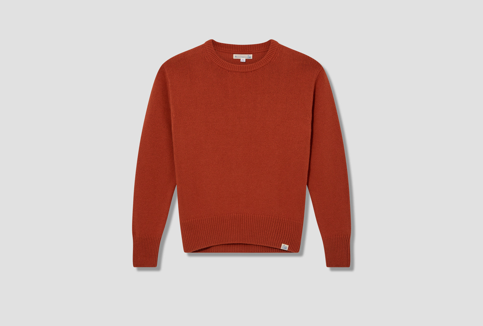 LOCC01 MEN'S CREW PULLOVER - MERINO CASHMERE BLEND / RELAXED FIT Orange