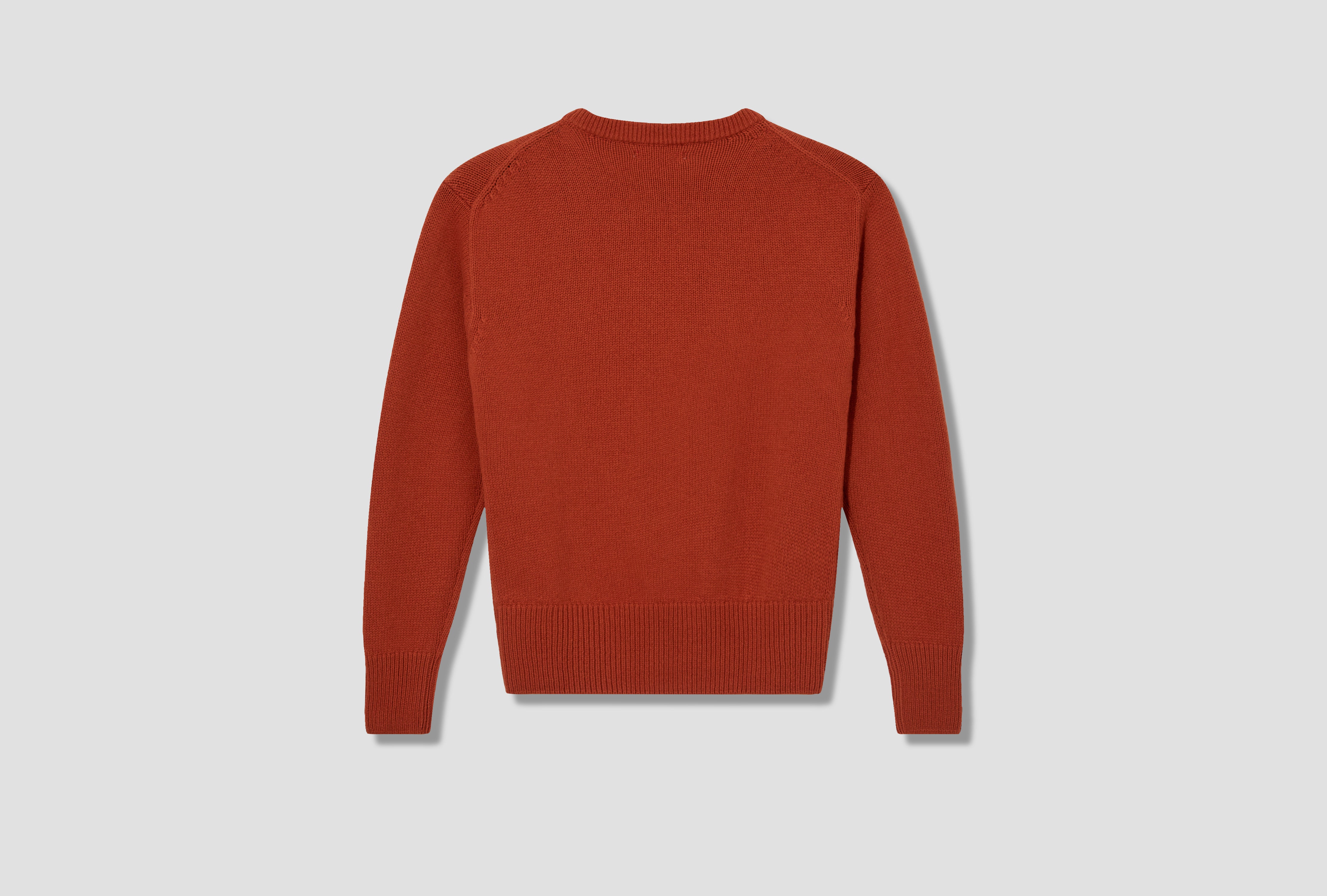 LOCC01 MEN'S CREW PULLOVER - MERINO CASHMERE BLEND / RELAXED FIT Orange