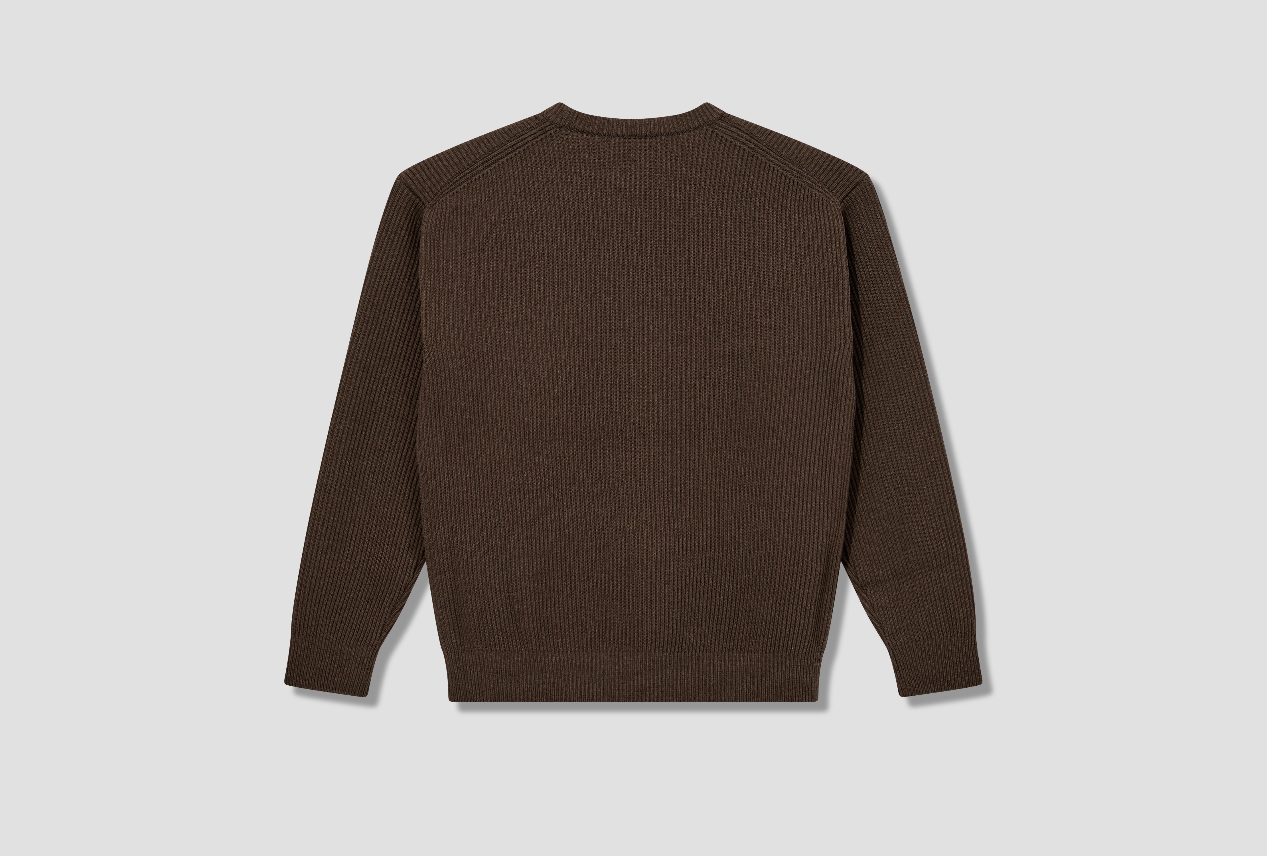 SUPER FINE WOOL RIB KNIT P/O A24AP02RK Brown