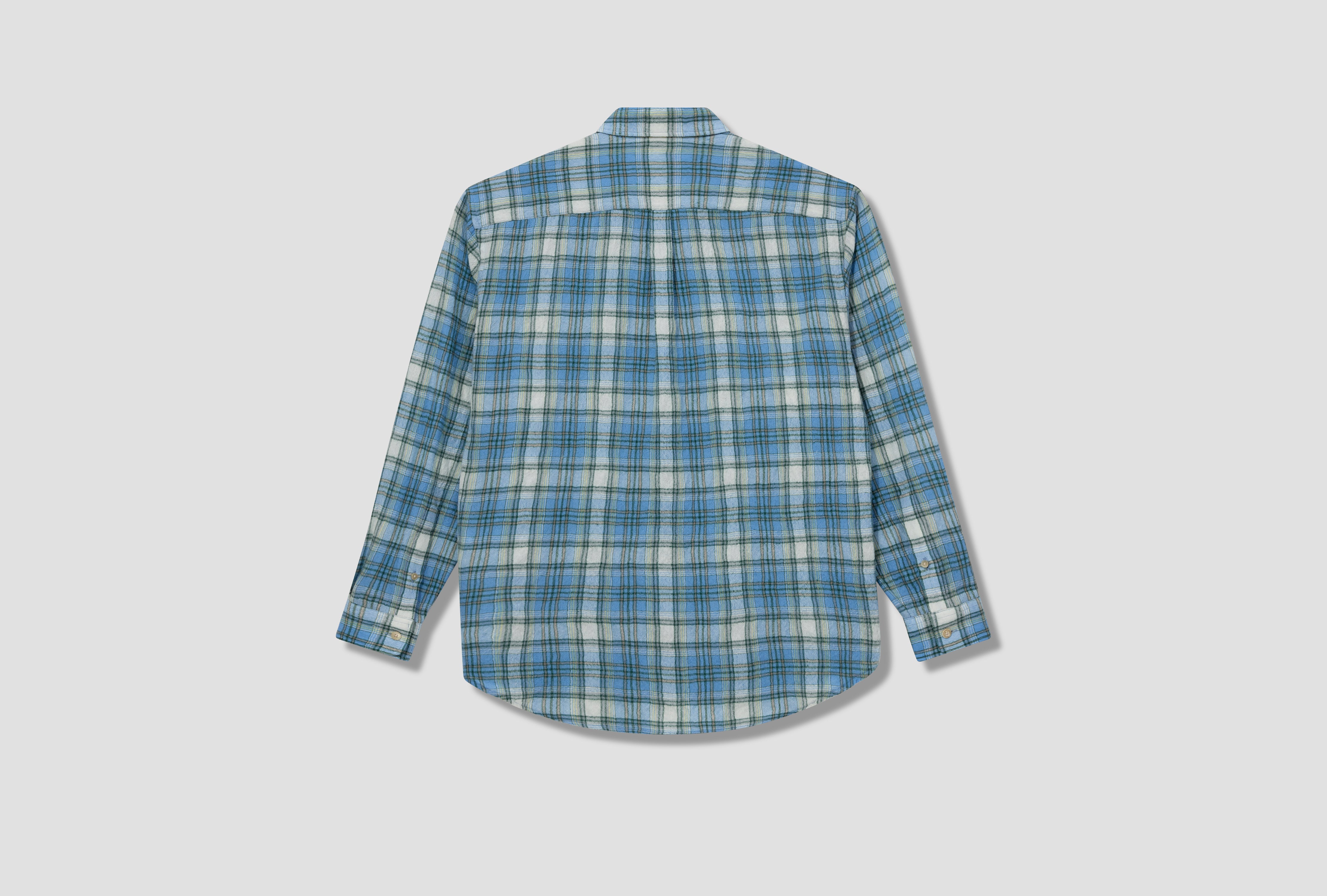 AIRY WOOL CHECK SHIRT A24AS01WN Blue