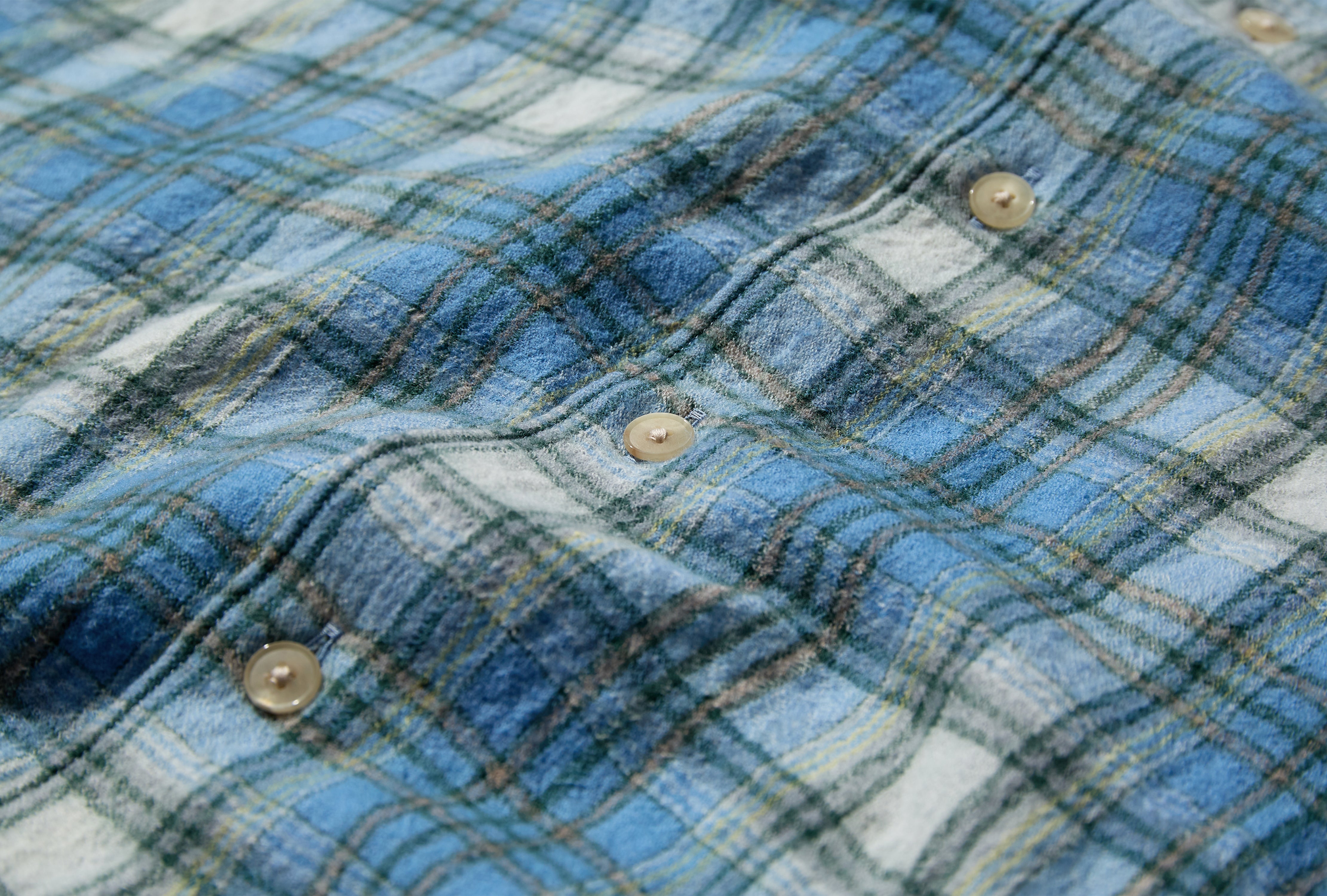 AIRY WOOL CHECK SHIRT A24AS01WN Blue