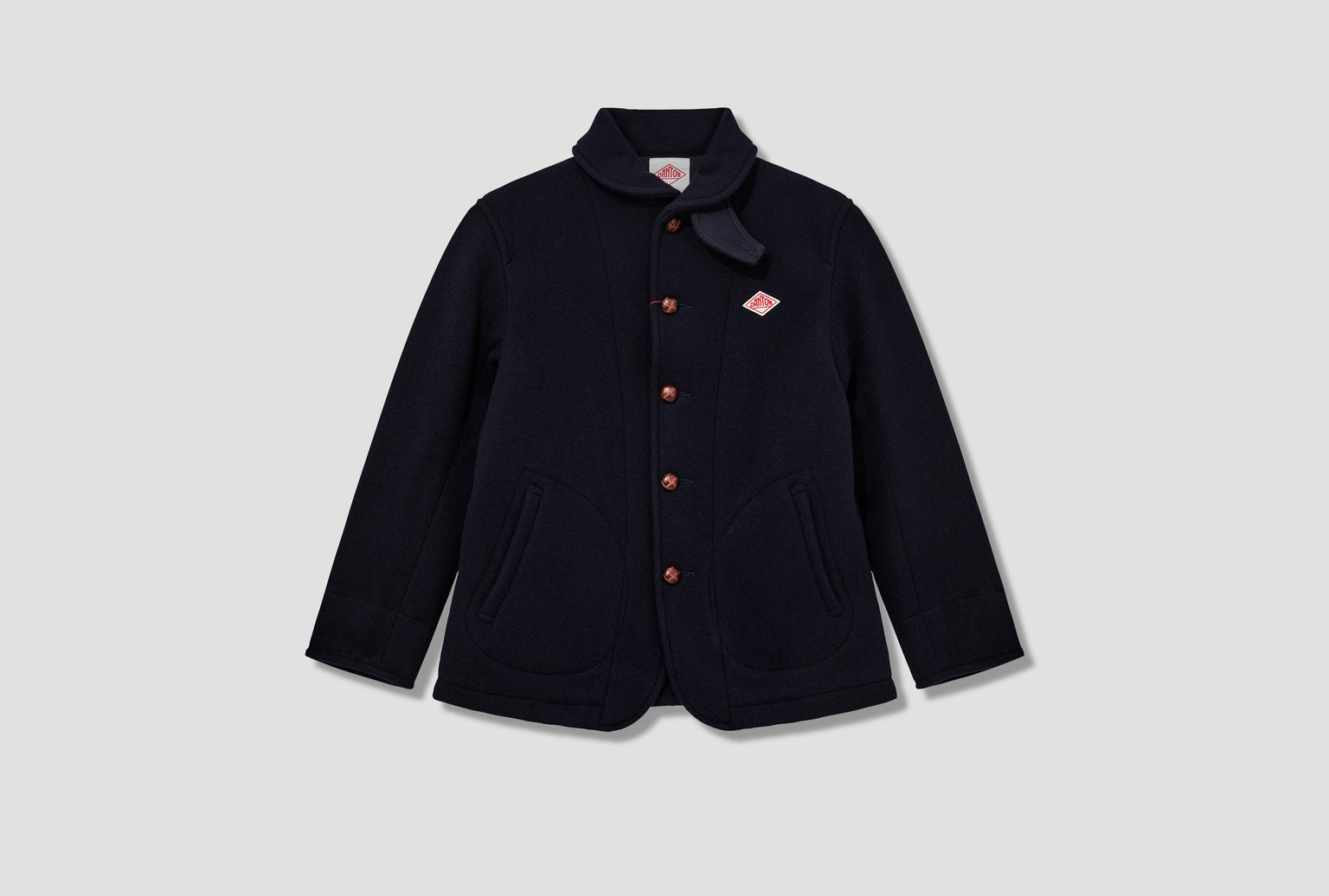 ROUND COLLAR JACKET - WOOL PILE #DT-A0032 WOP Navy