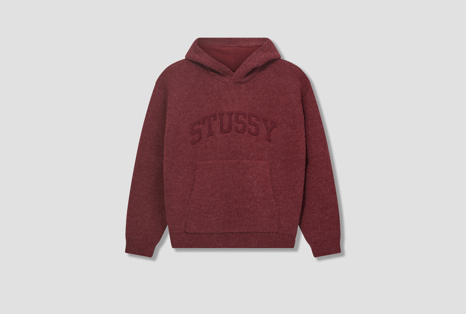 FELT PATCH KNIT HOOD 117240 Burgundy