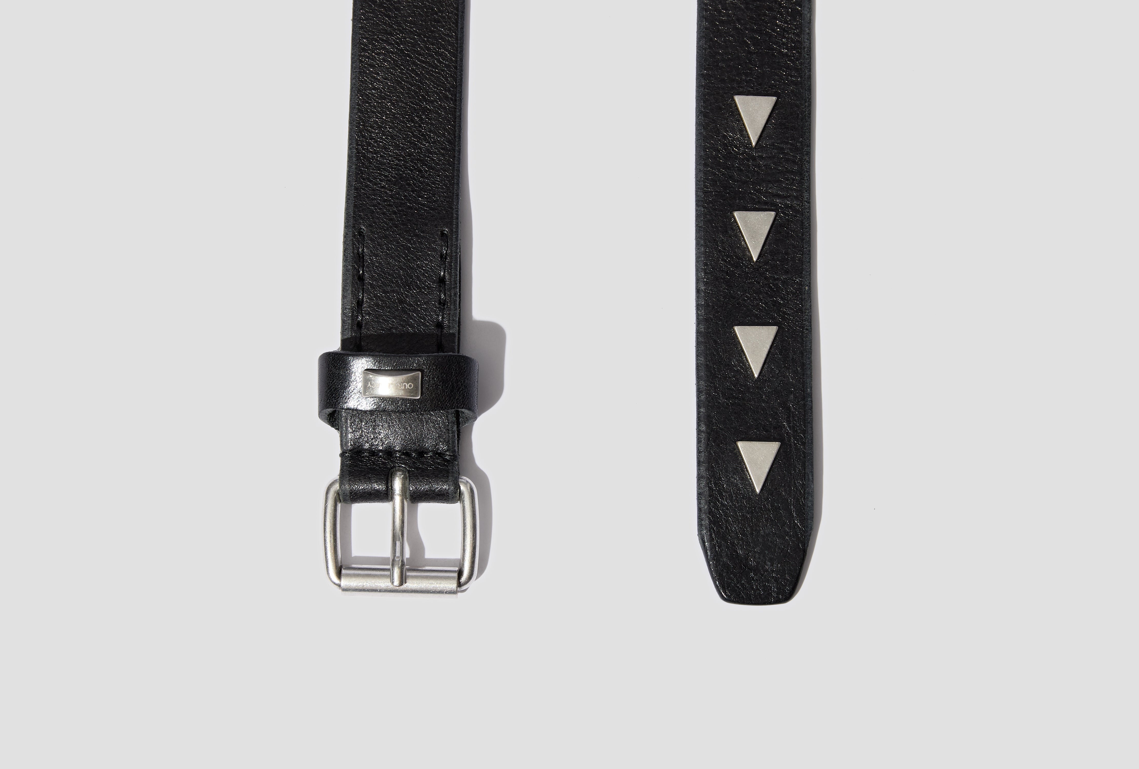 3 CM BELT - ARROW HEAD BLACK LEATHER A42483B