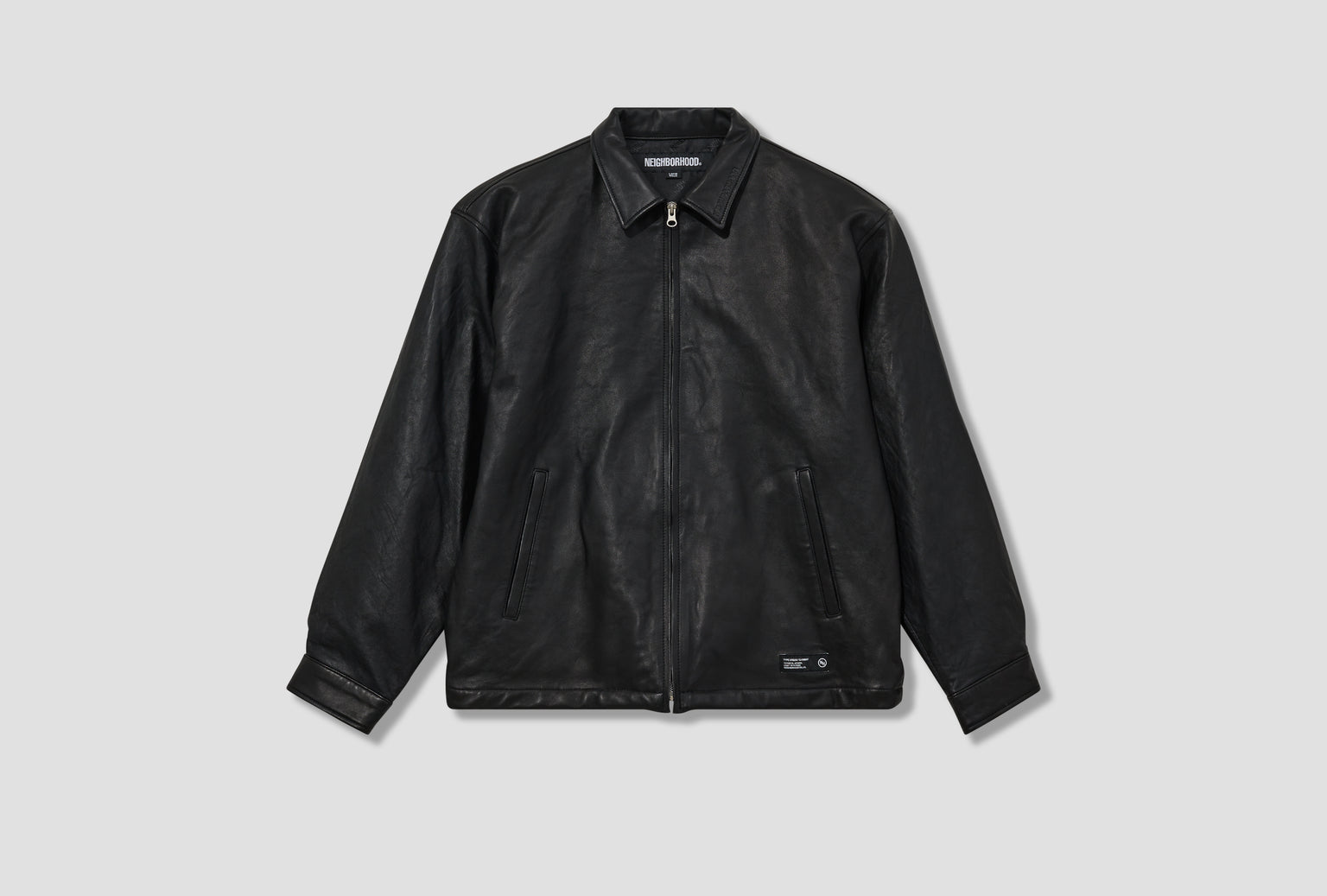 LEATHER ZIP WORK JACKET 242SZNH-JKM01 Black