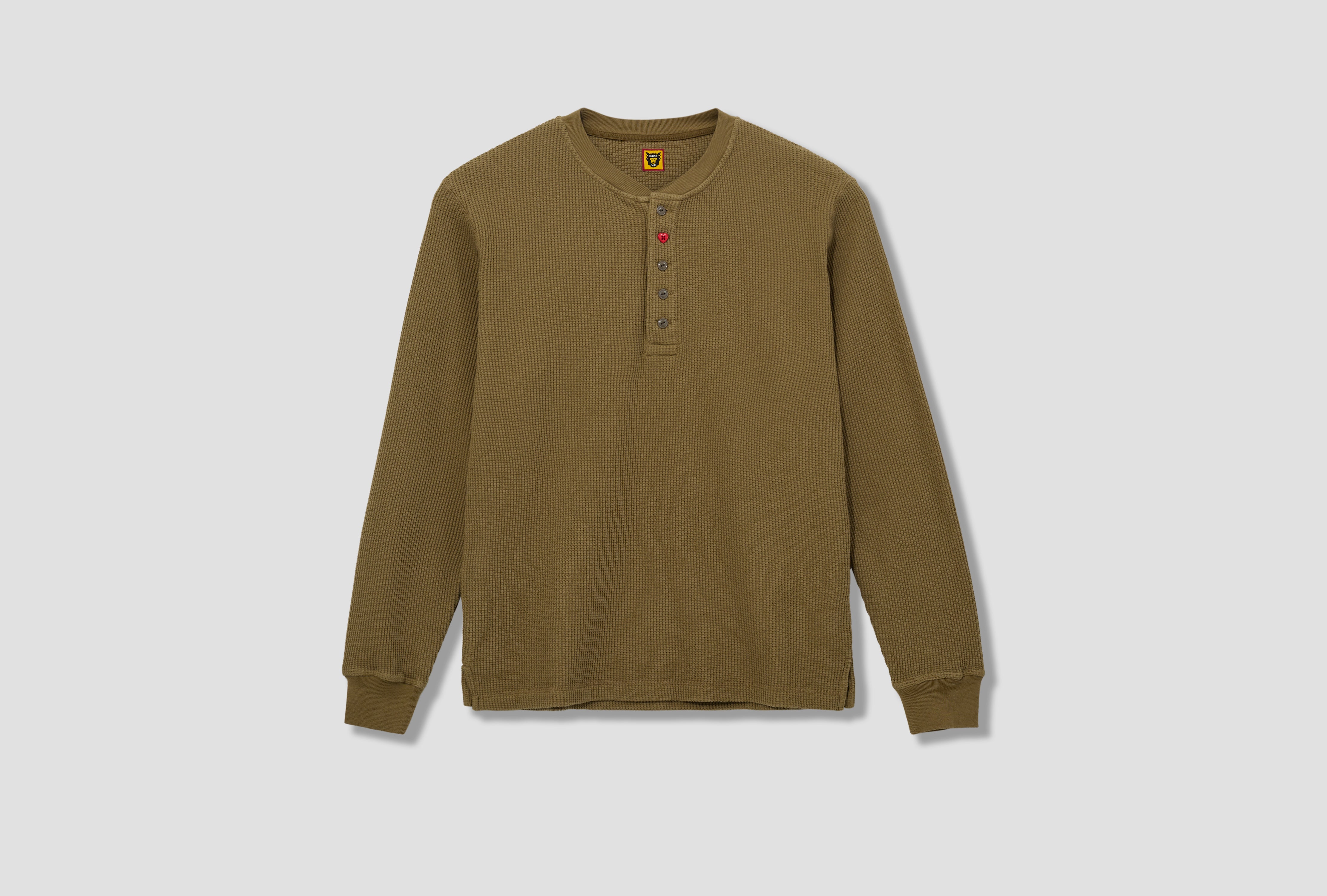 HENLEY NECK L/S T-SHIRT HM28CS013 Olive