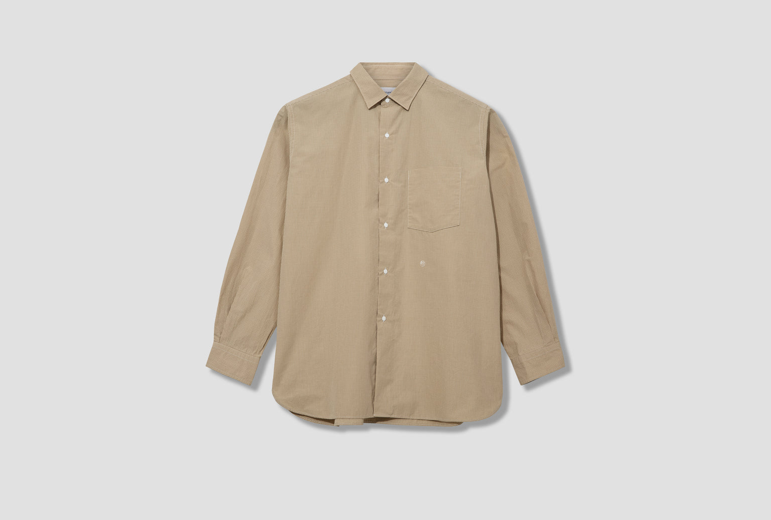 REGULAR COLLAR GINGHAM CHECK WIND SHIRT S25SG094E Beige