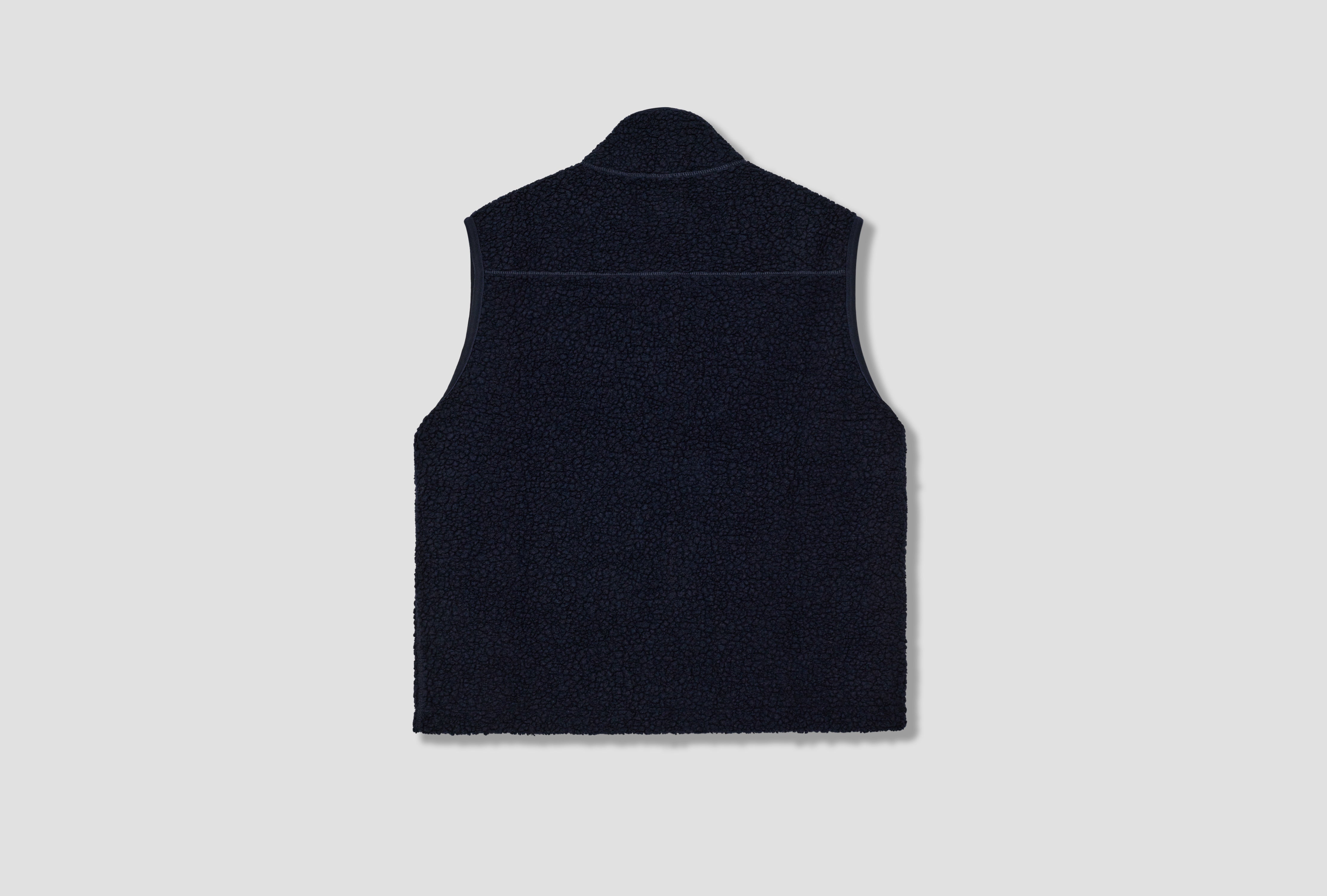 BOUCLE WOOL ZIP FLEECE VEST DR2A5O 21569-02 Navy