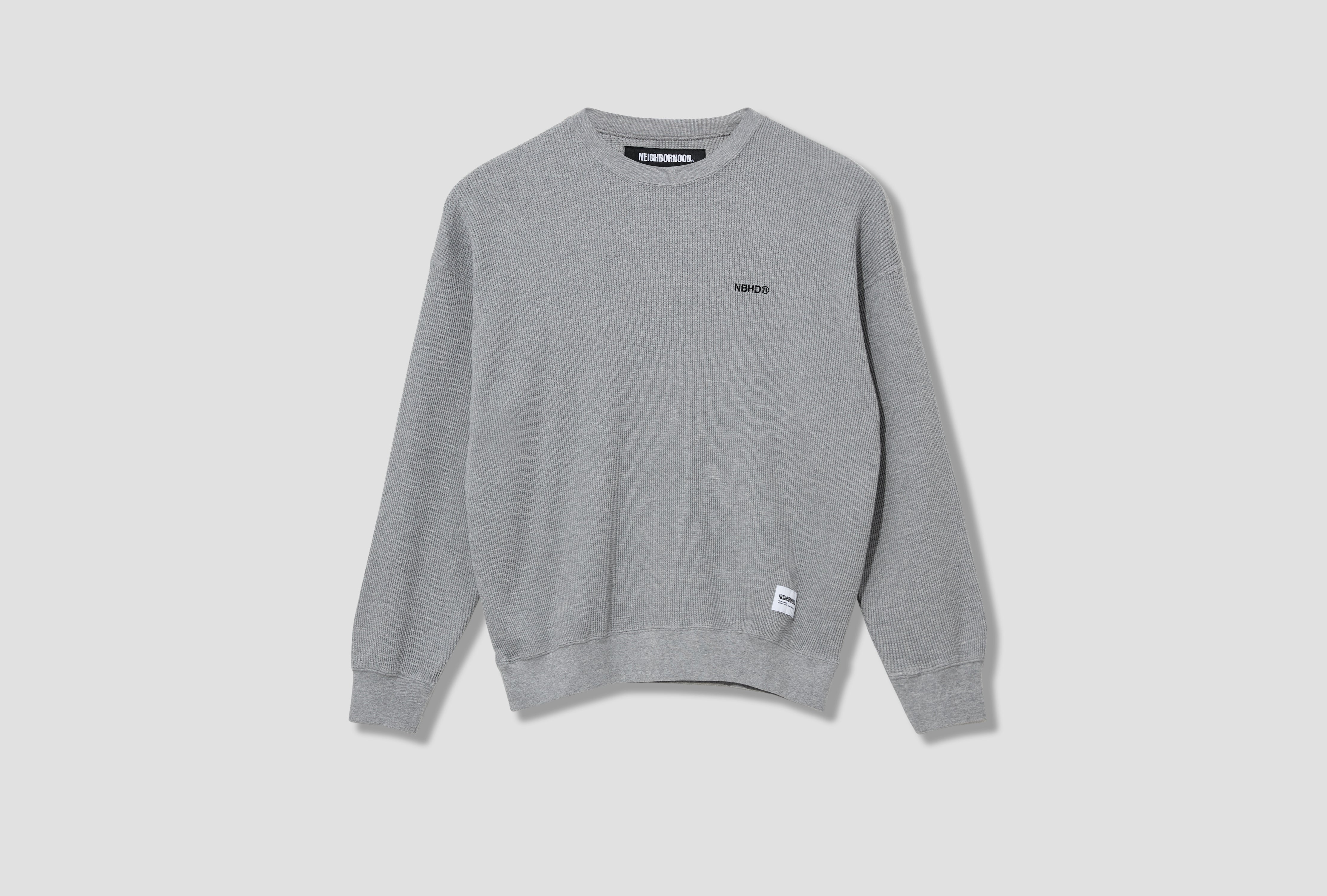 WAFFLE FABRIC CREWNECK LS 242FPNH-CSM07 Grey