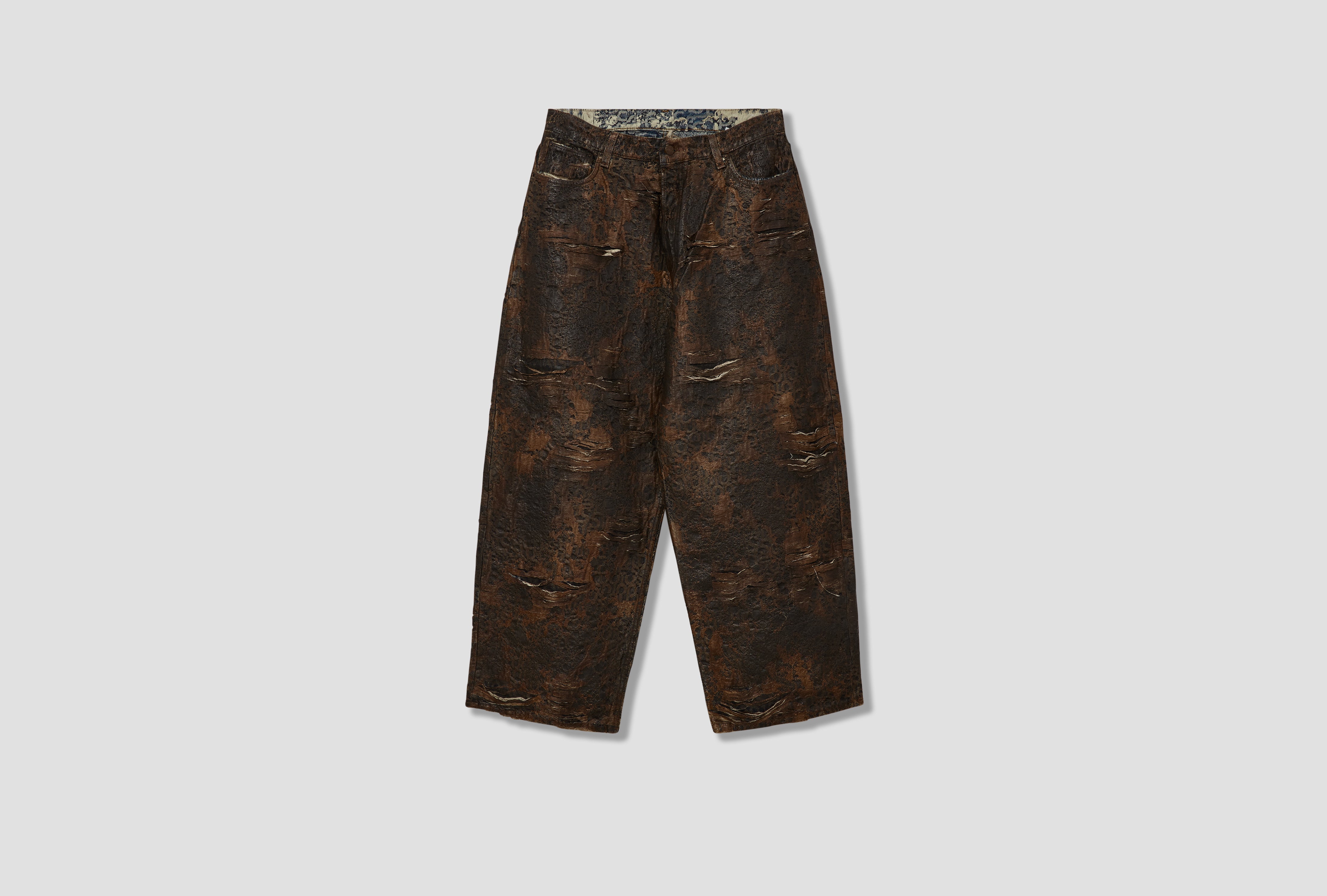 ACNE STUDIOS 2023 DISTRESSED MONOGRAM COATING B00406 Brown