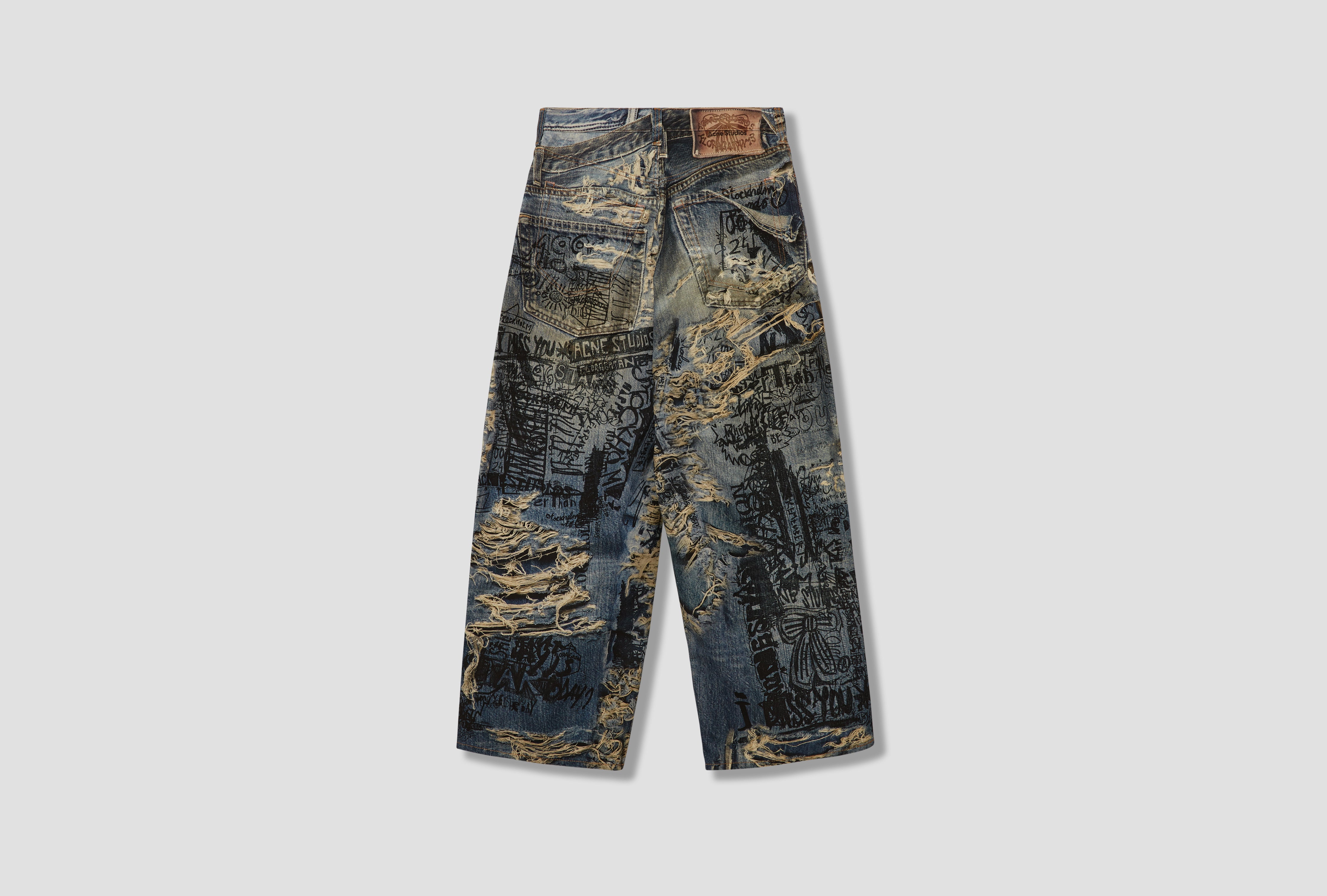 ACNE STUDIOS 2023M FN TLO TORN SCRIBBLE BK0679 Blue