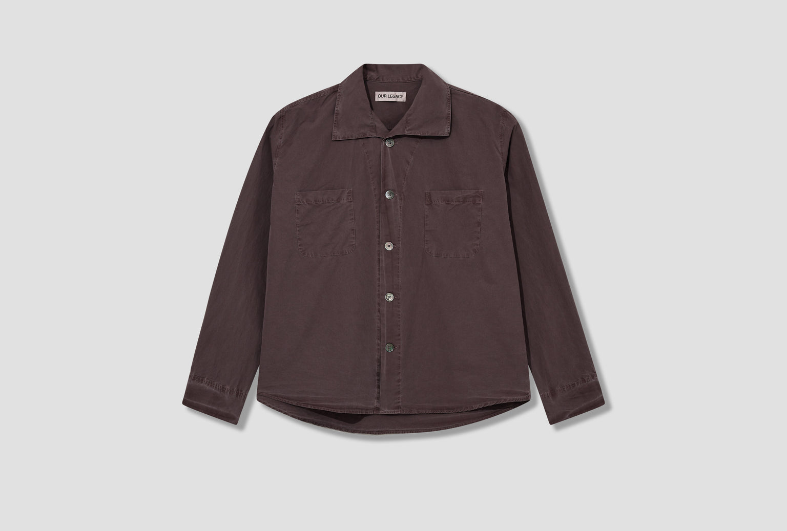 FUNNEL SHIRT - CHARCOAL BORDEAUX DENSE POPLIN M2252FC