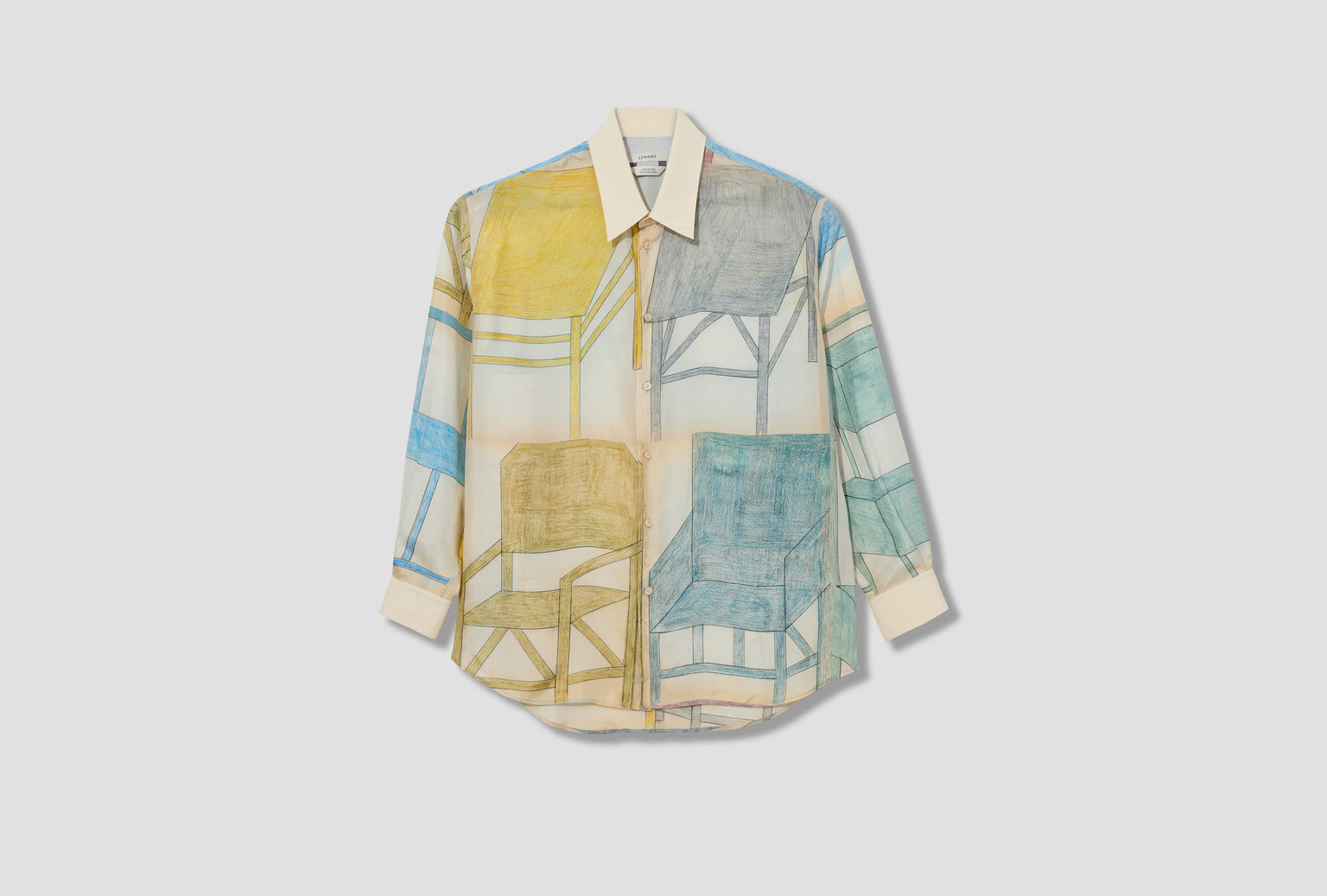 RELAXED SHIRT - MULTI CHAIRS SILK HABOTAI SH1173 LF1407 Off white