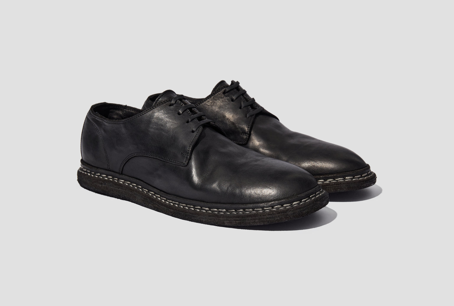 DERBY SHOE - HORSE FULL GRAIN CV / SOLE LEATHER - BLKT 9920_N