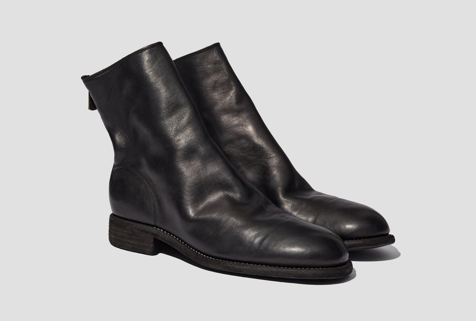 BACK ZIP BOOT - HORSE FULL GRAIN CV / SOLE LEATHER - BLKT 986X