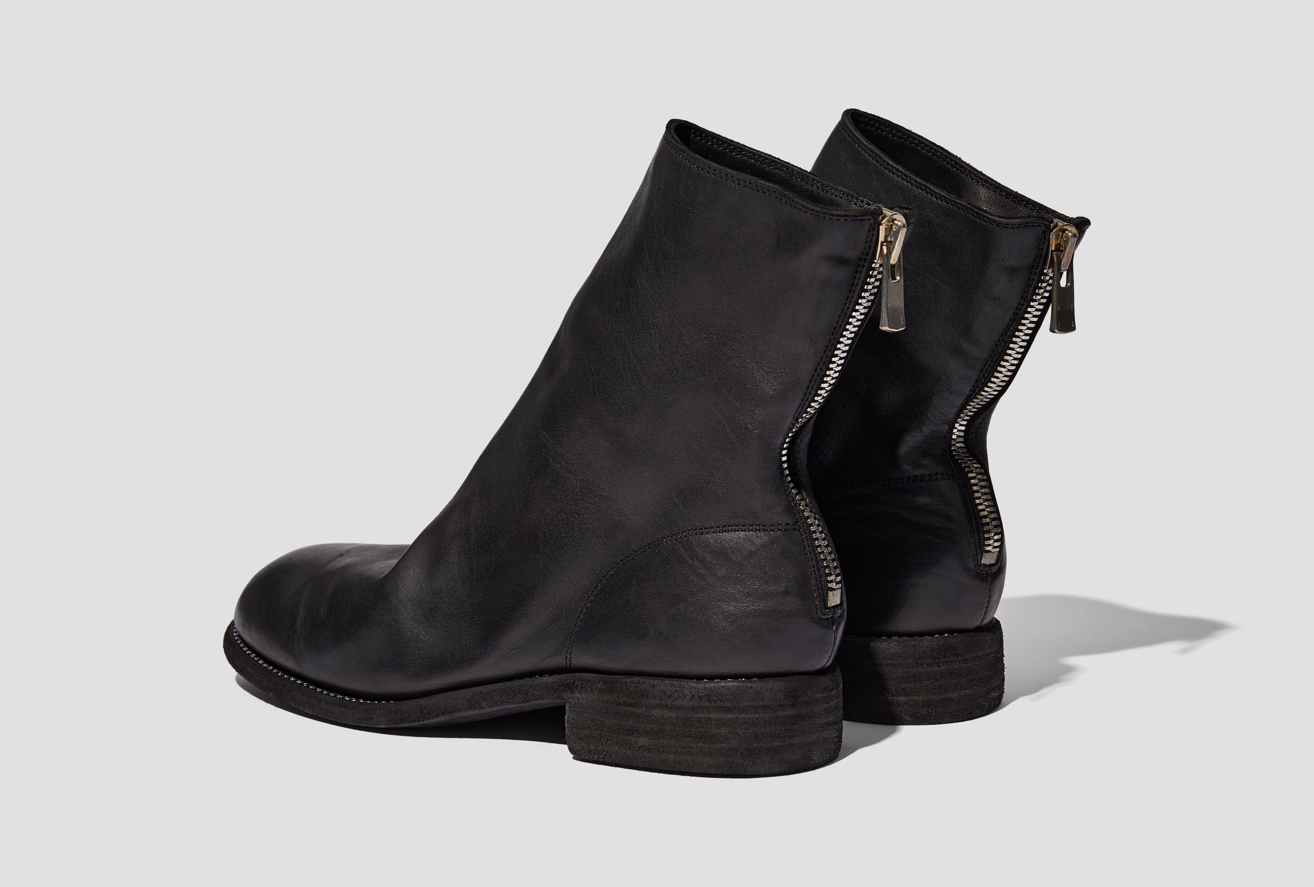 BACK ZIP BOOT - HORSE FULL GRAIN CV / SOLE LEATHER - BLKT 986X