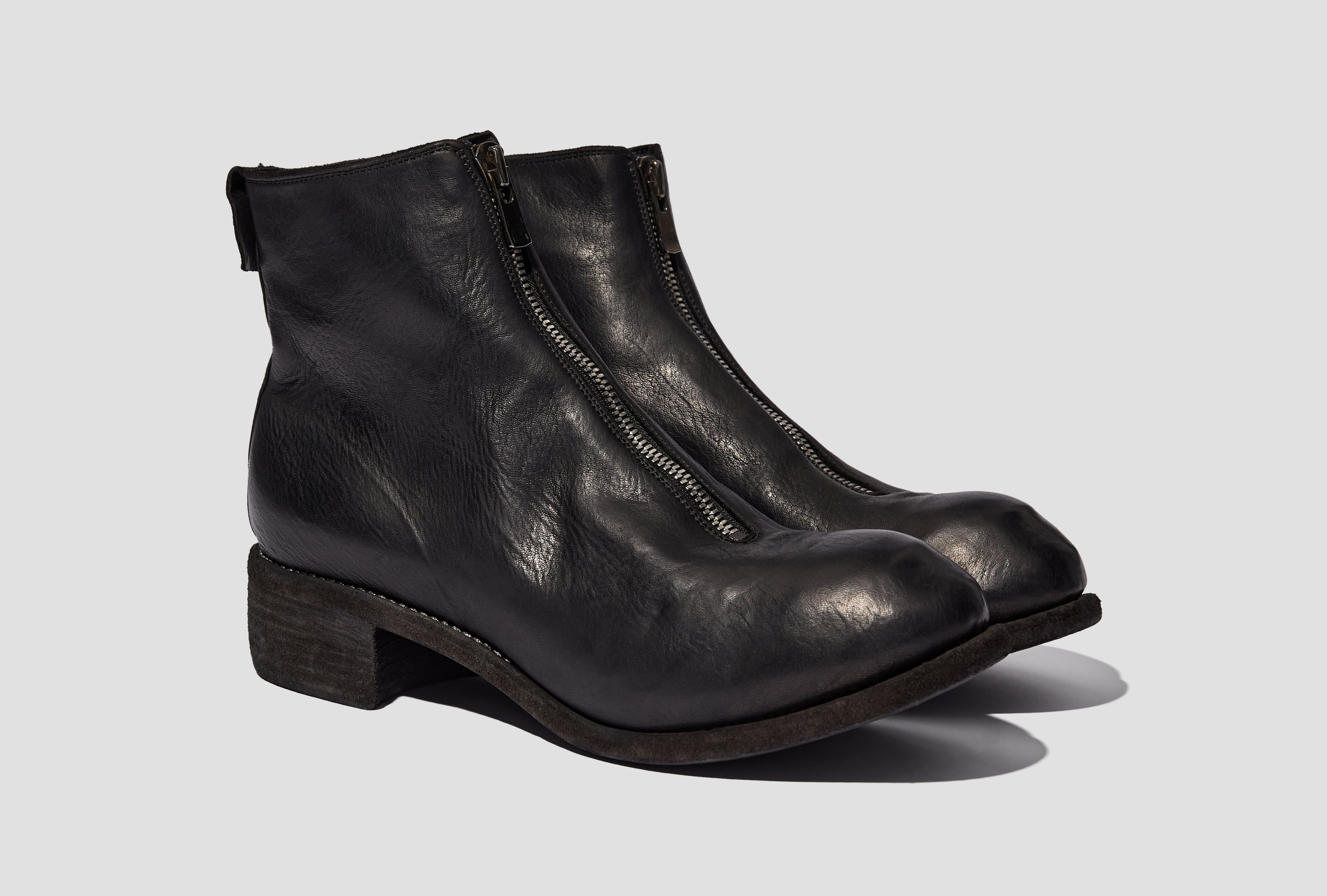 FRONT ZIP BOOT- HORSE FULL GRAIN CV / SOLE LEATHER – BLKT PL1