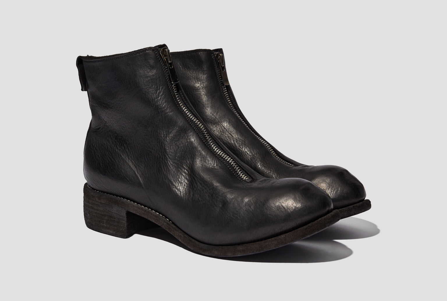 FRONT ZIP BOOT- HORSE FULL GRAIN CV / SOLE LEATHER – BLKT PL1
