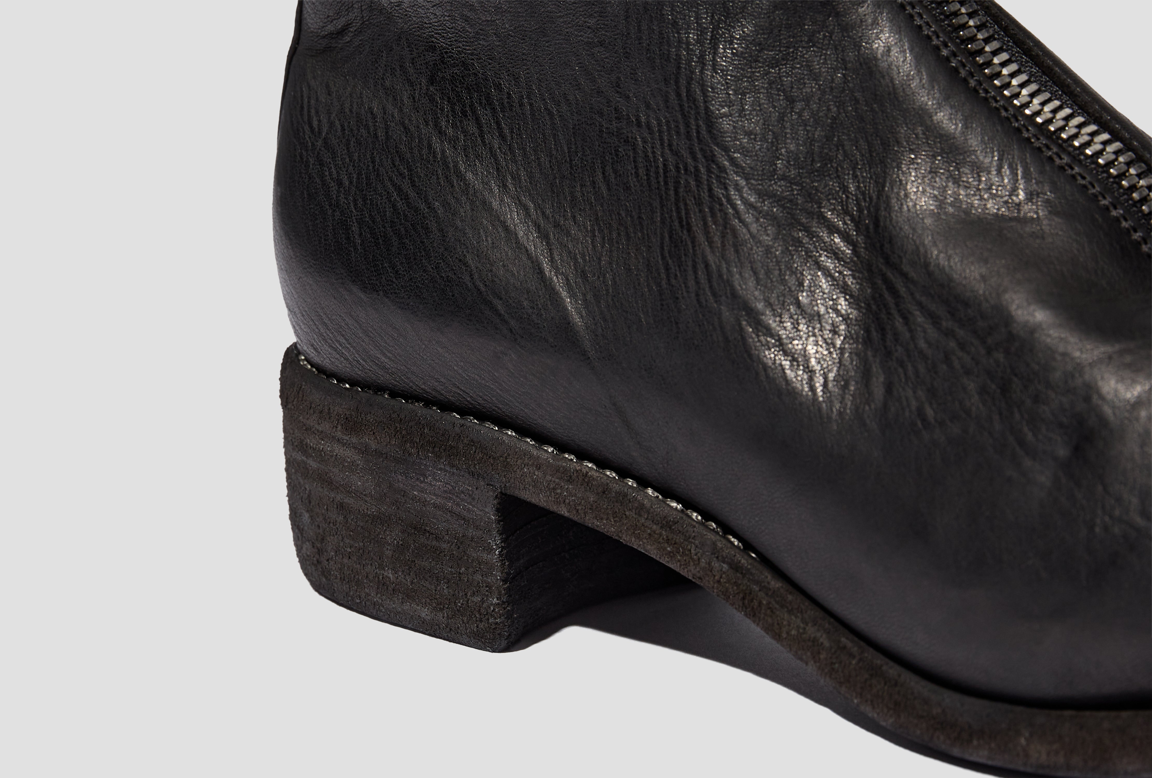 FRONT ZIP BOOT- HORSE FULL GRAIN CV / SOLE LEATHER – BLKT PL1