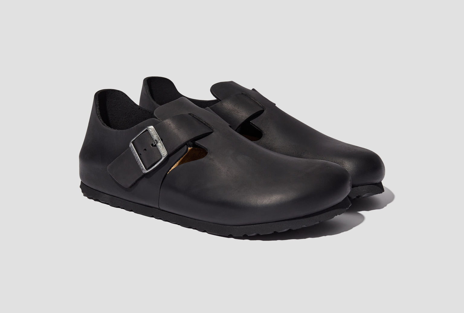 LONDON - NATURAL LEATHER OILED / BLACK - NARROW 166543