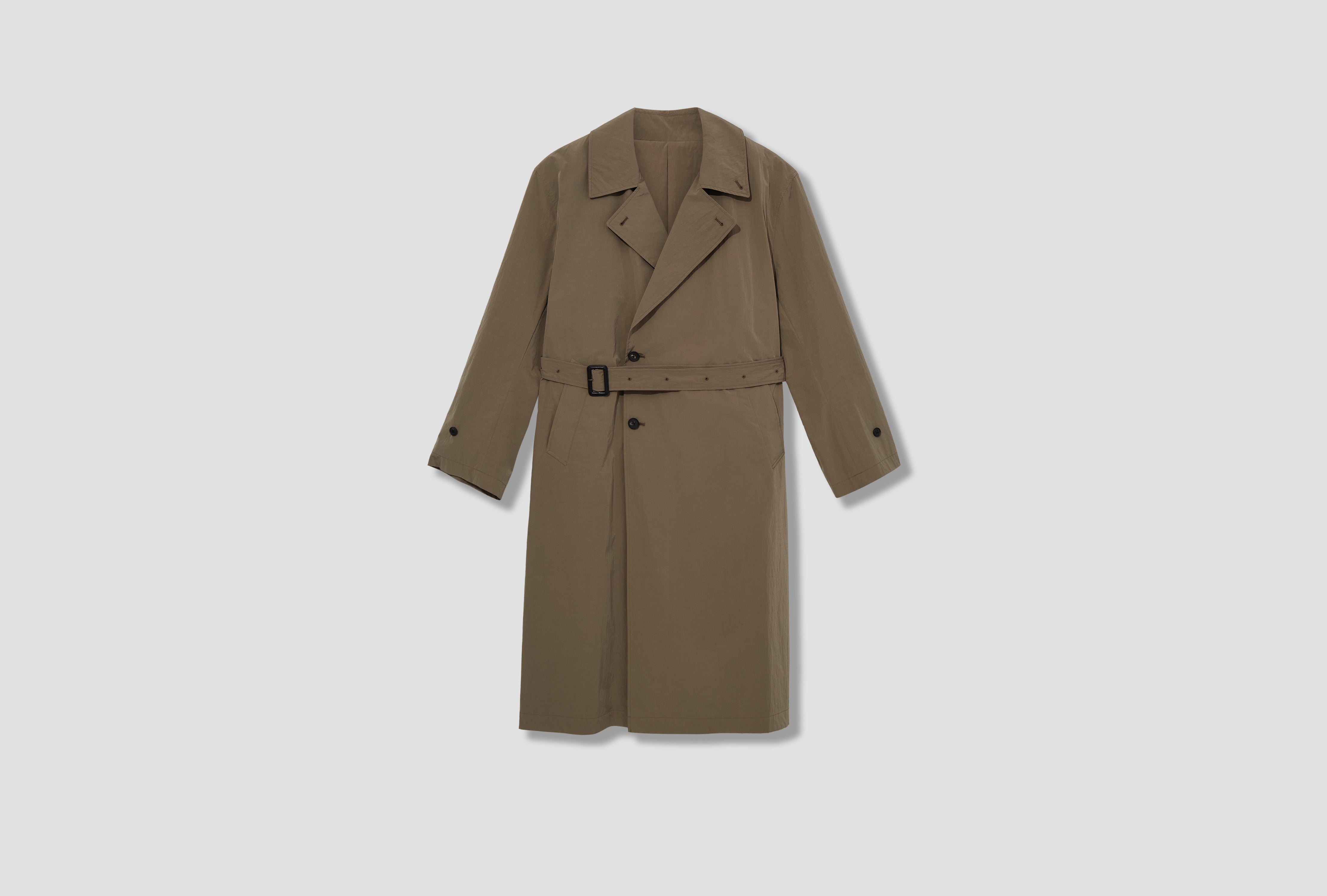 WINDPROOF NYLON DOUBLE BREASTED COAT ST.1050 Brown