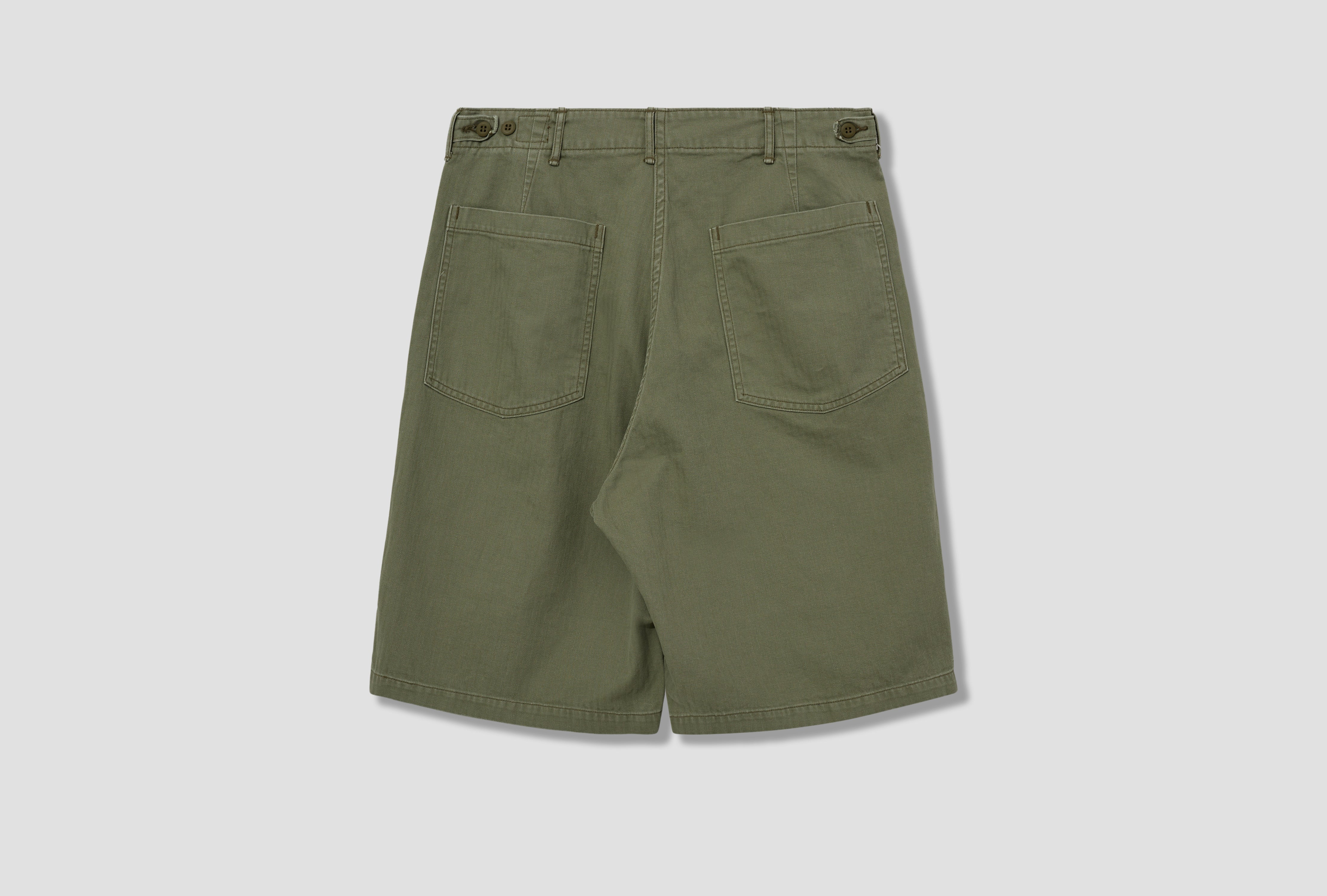 SUMMER FATIGUE SHORTS - VATDYE HERRINGBONE TWILL 01-7103-16 Green