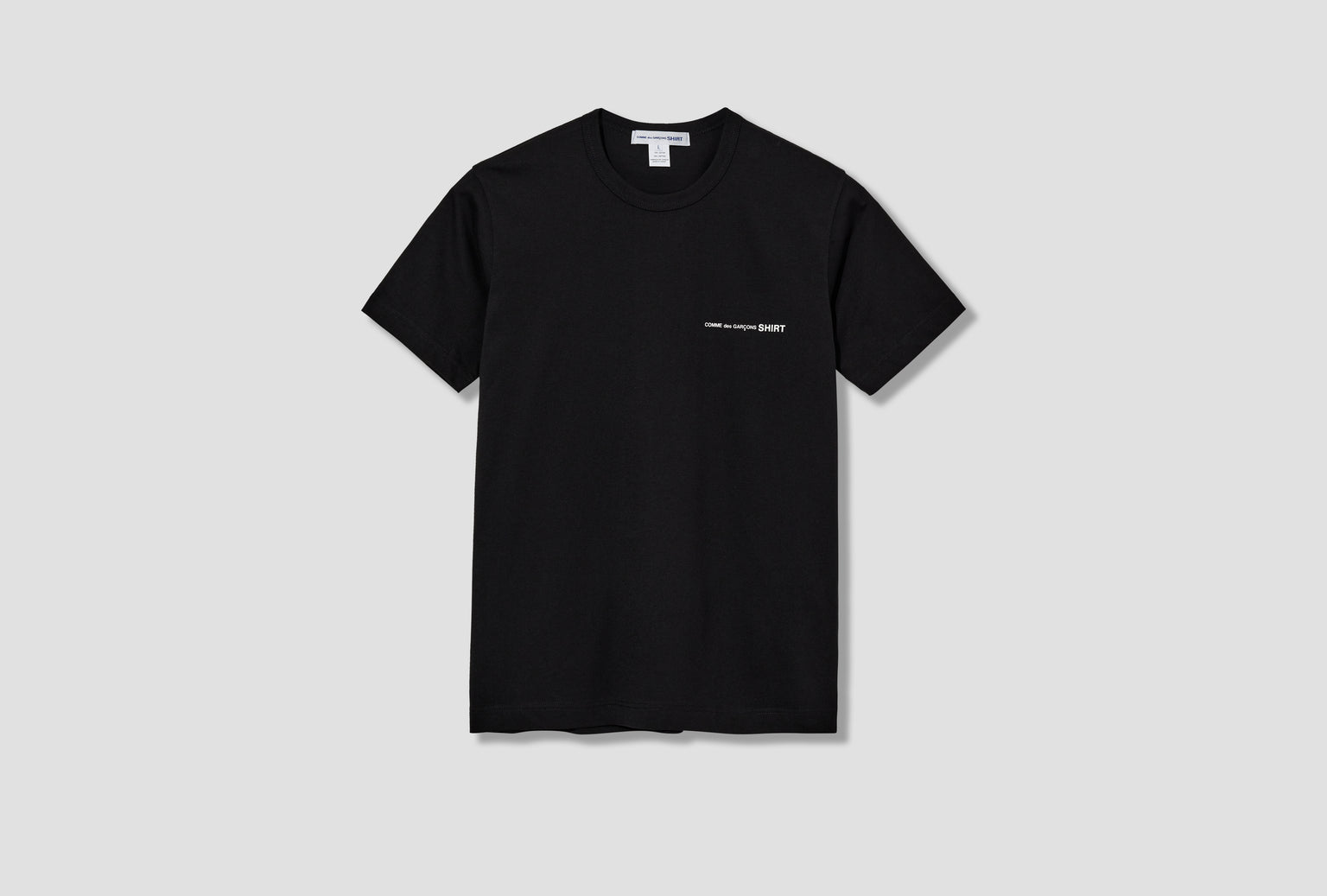 COTTON JERSEY PLAIN WITH PRINTED "CDG SHIRT" LOGO ON CHEST FO-T026-S25 Black