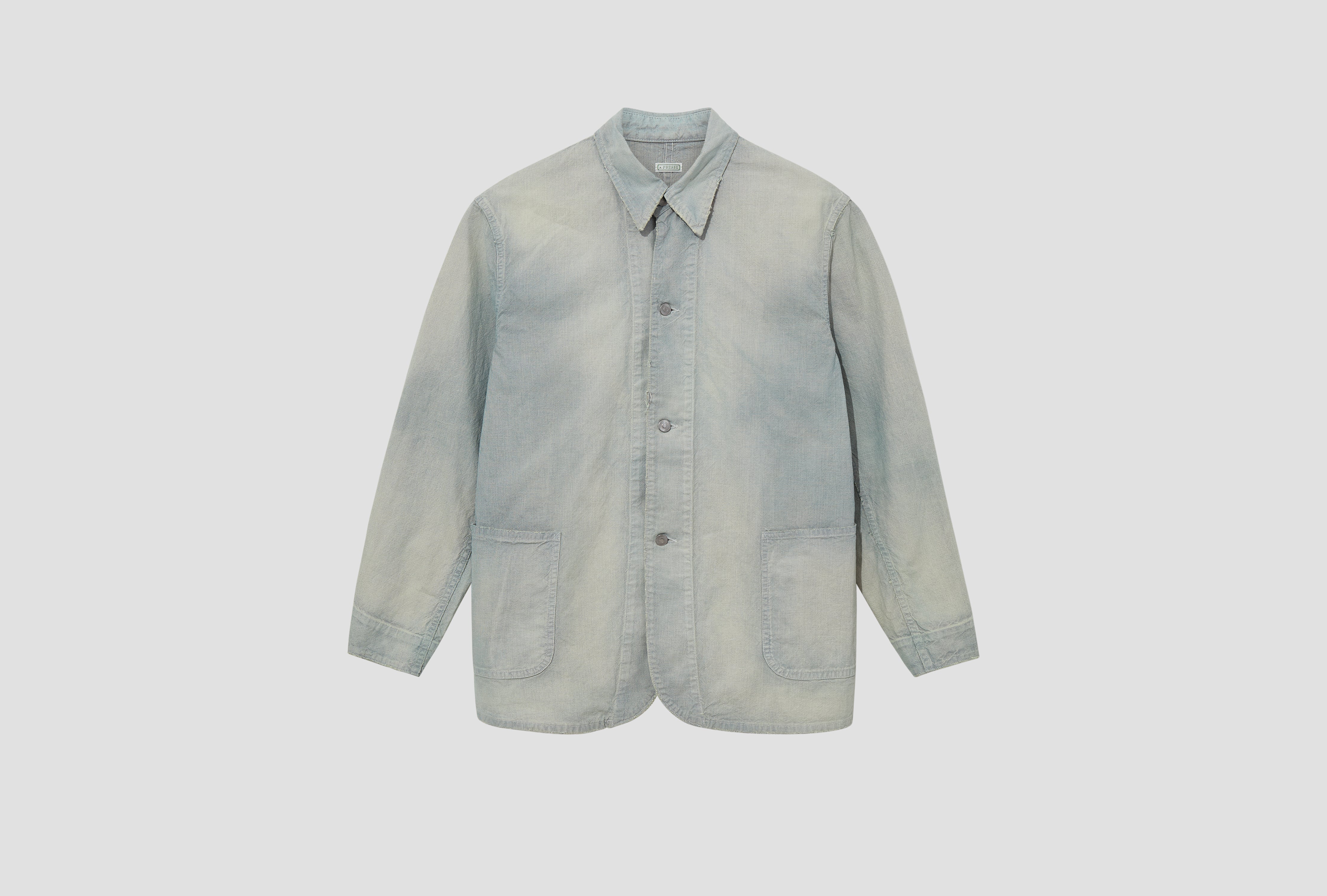 INDIGO PIN CHECK COVERALL 25SAP-01-27H Light blue