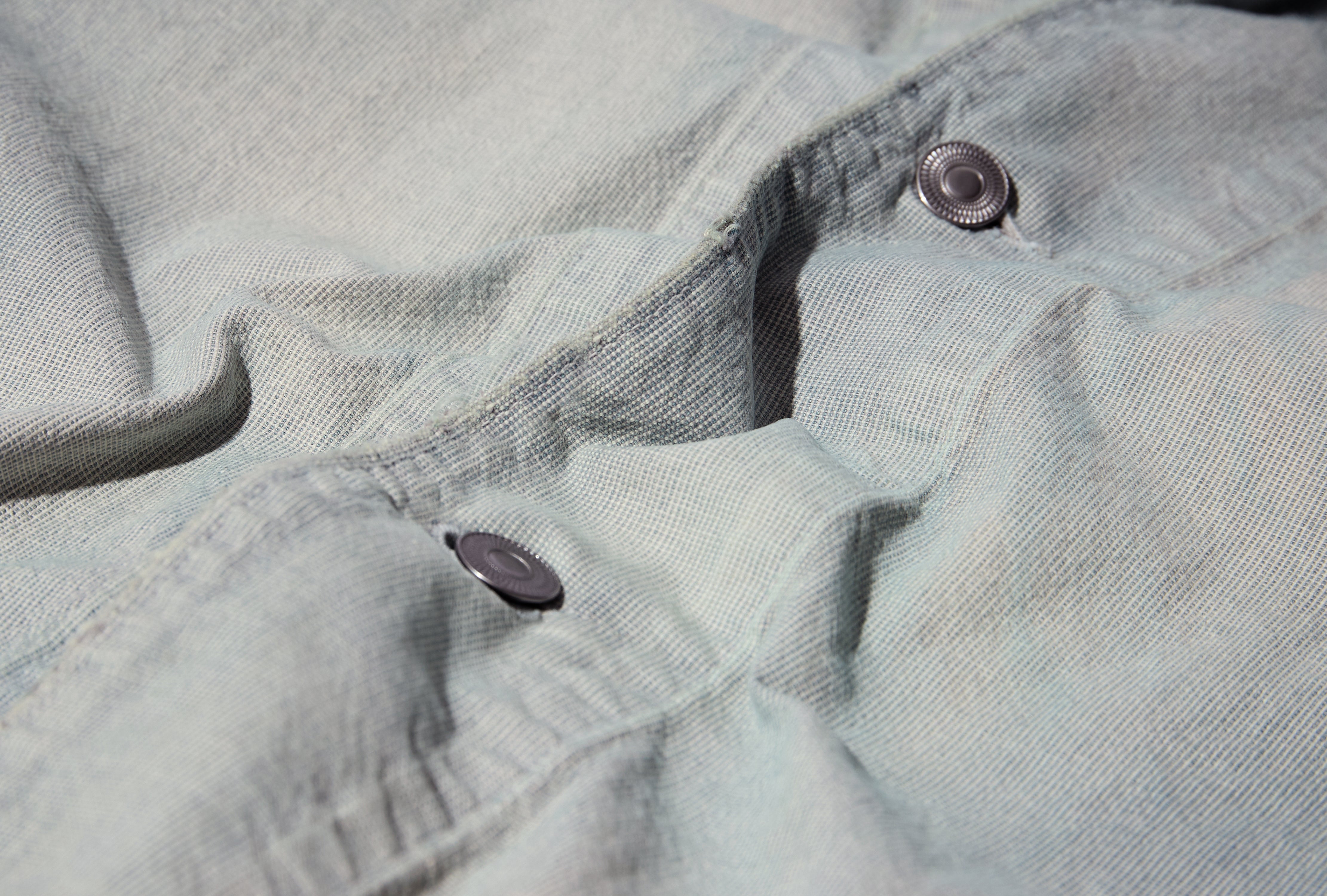 INDIGO PIN CHECK COVERALL 25SAP-01-27H Light blue