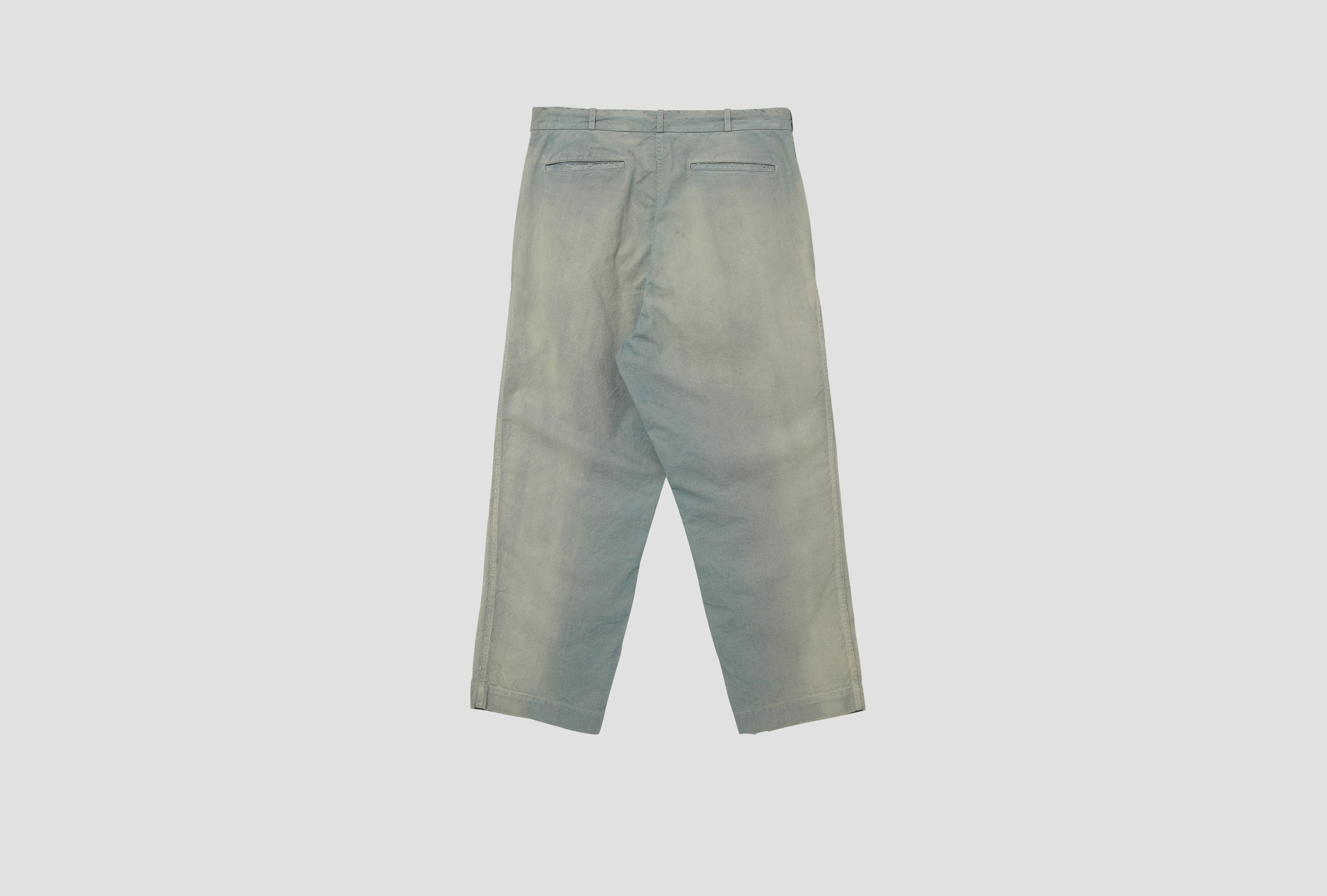 INDIGO PIN CHECK WORK PANTS 25SAP-04-09H Light blue