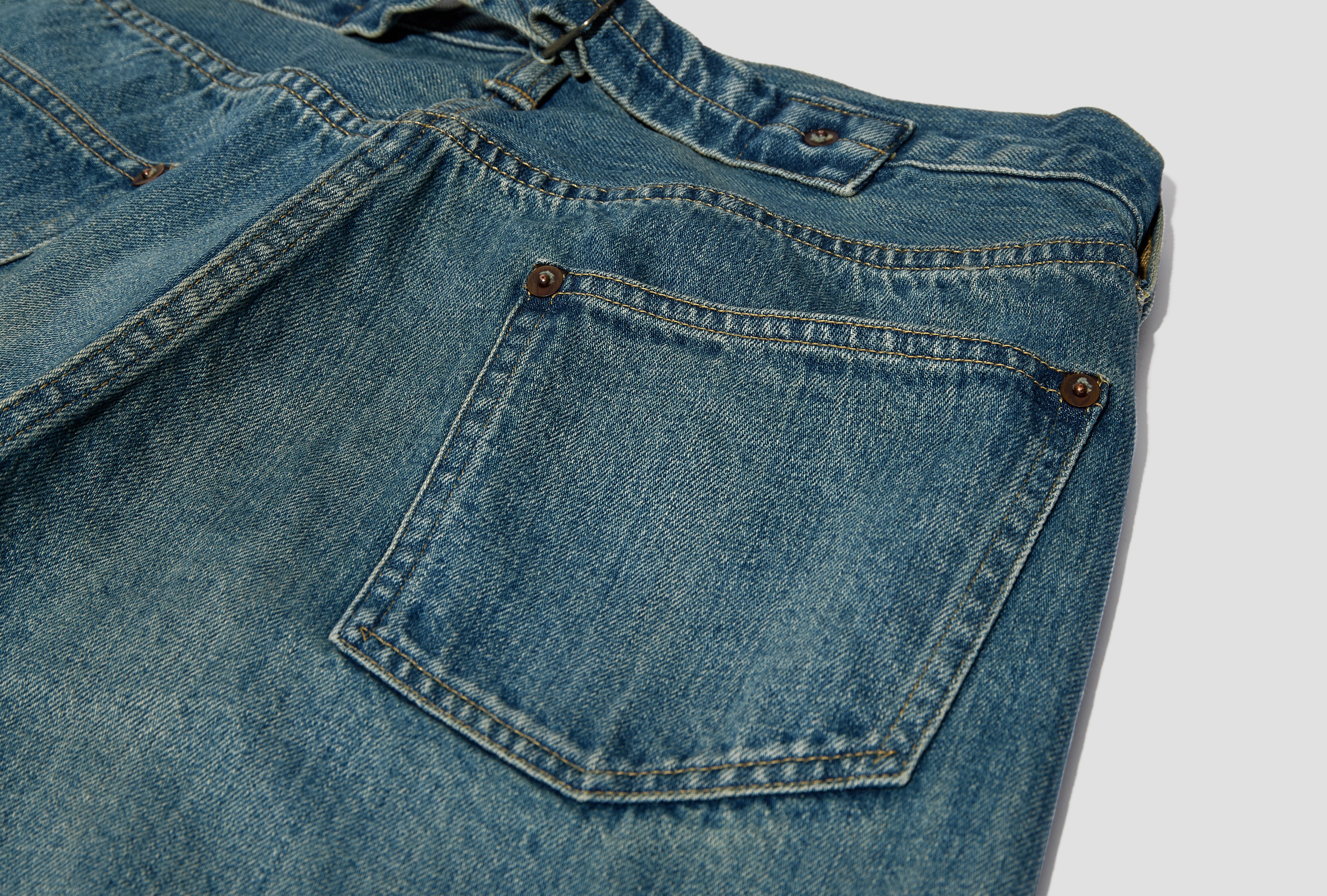 NO.2 WASHED DENIM PANTS AP-4008 Blue