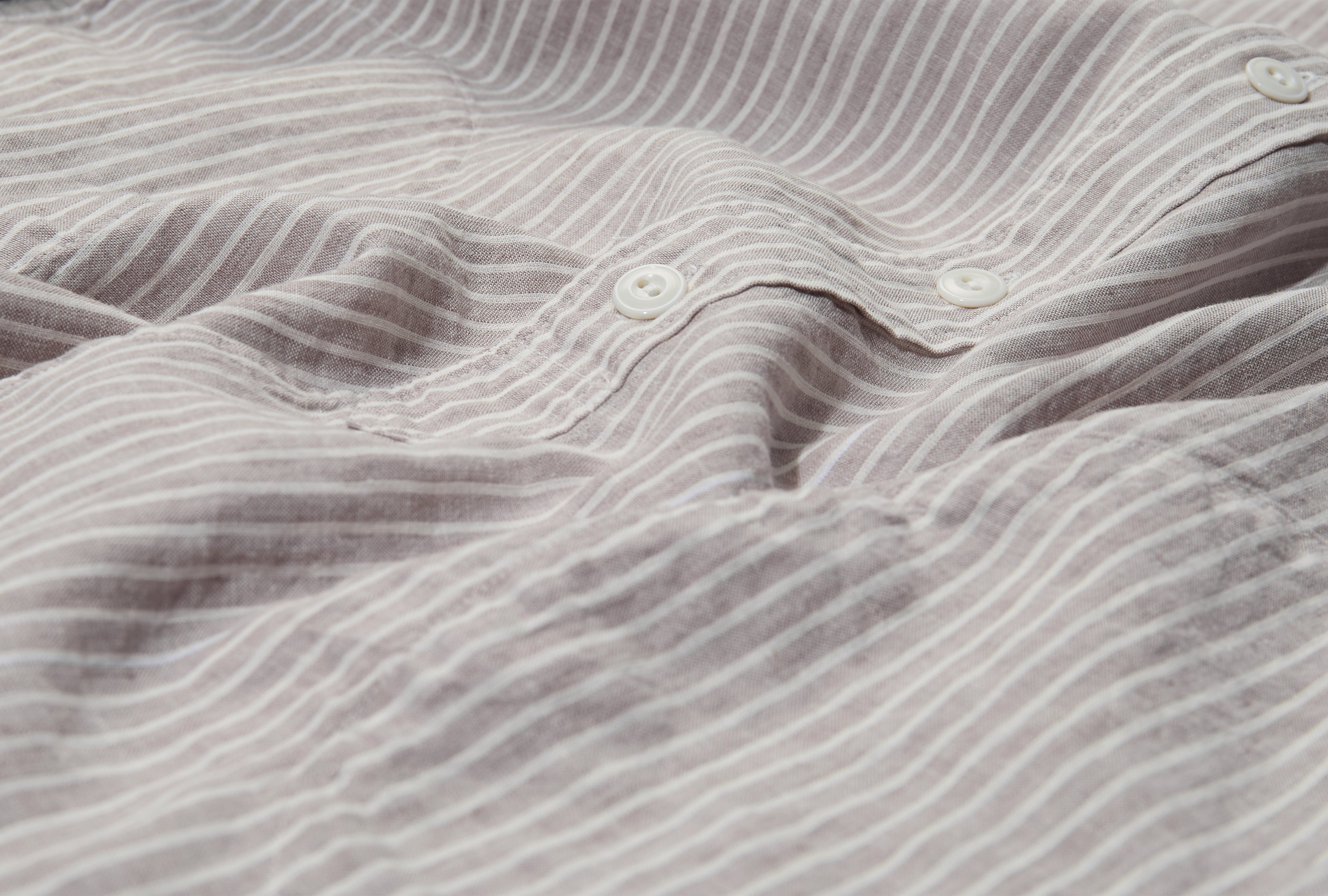 BAND COLLAR SHIRT L/S - L/C STRIPE #DT-B0280 LCT Grey