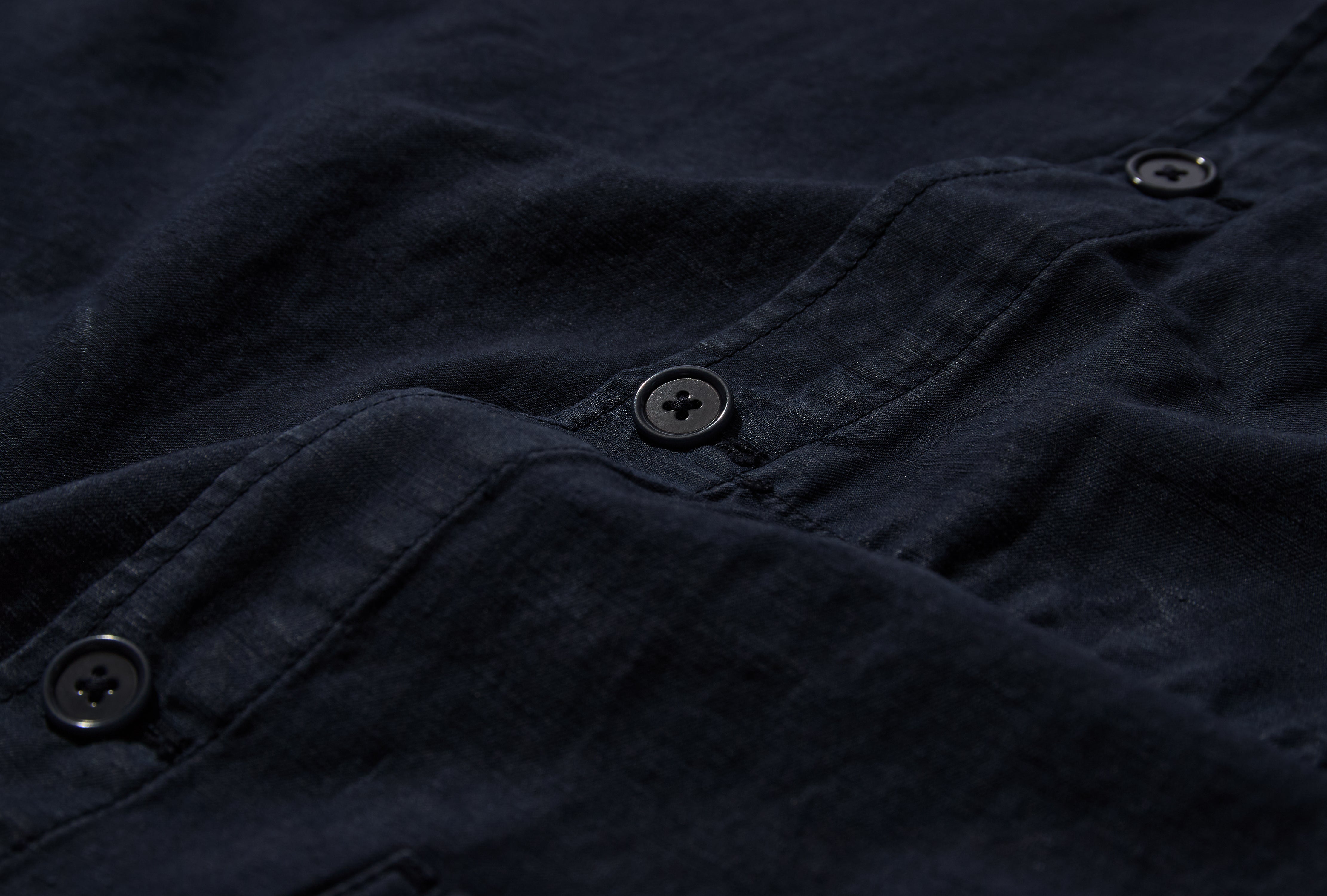 JULIAN COTTON LINEN OVERSHIRT N40-0823 Navy