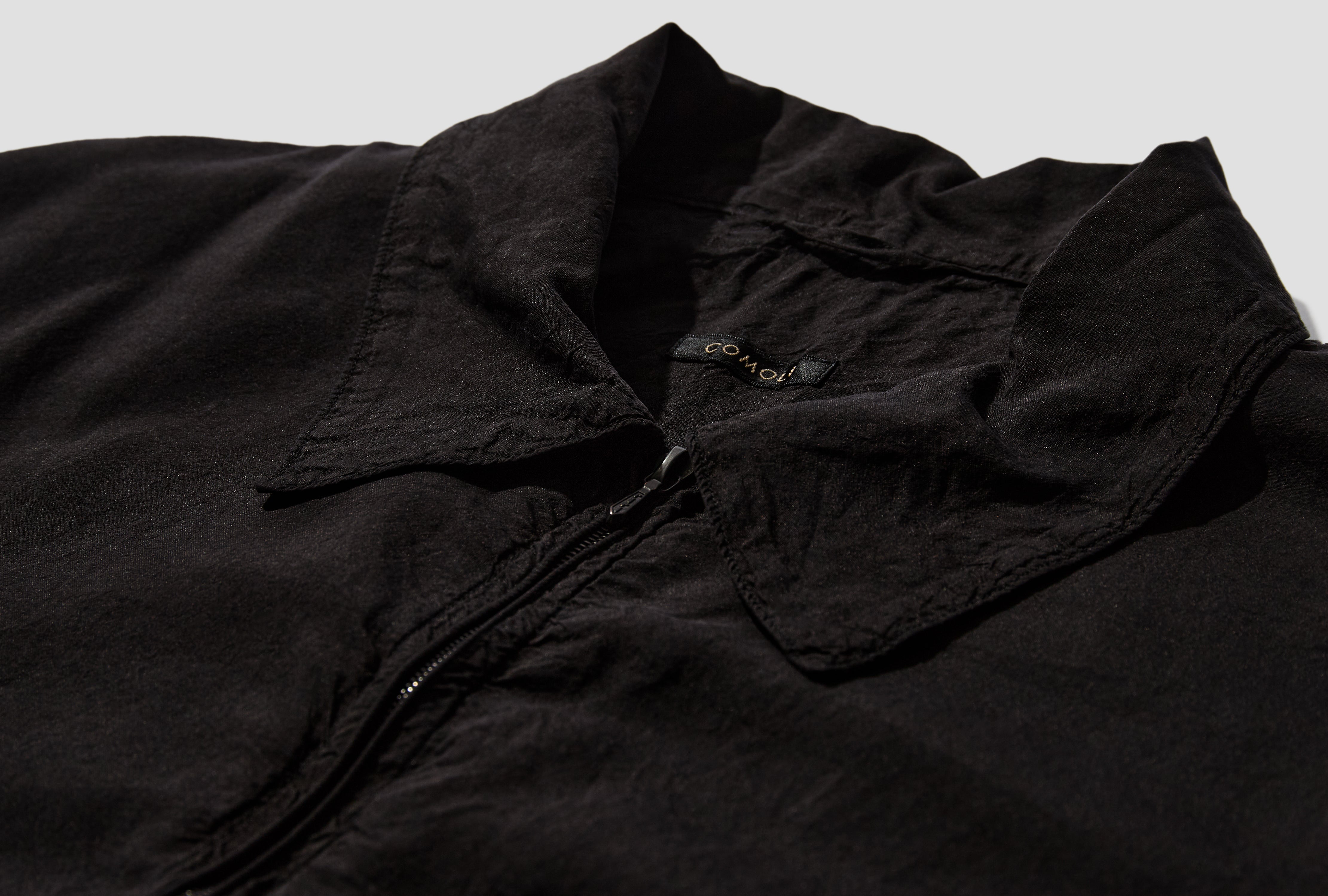 SILK GARMENT-DYED  BLOUSON B01-01026 Black